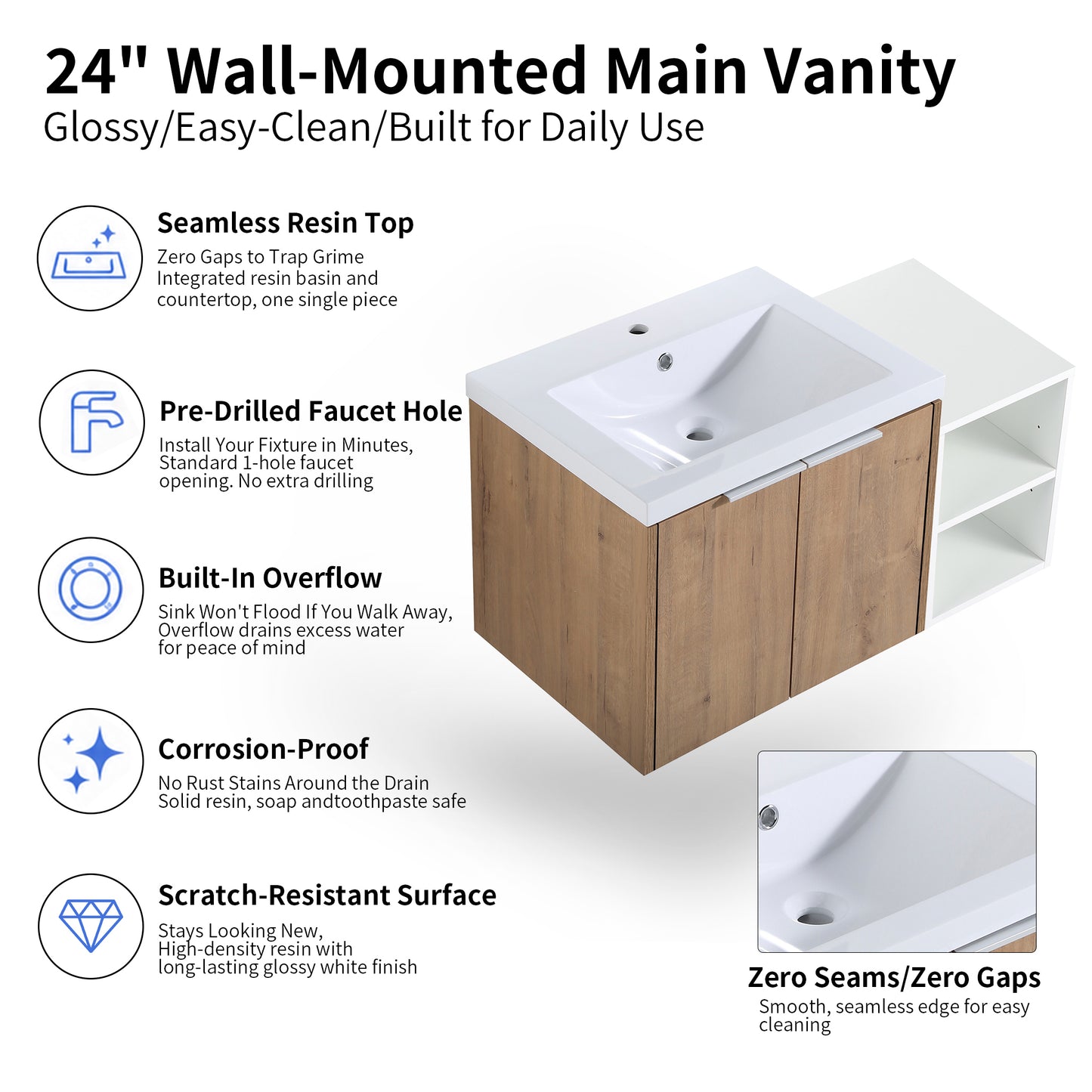 Unitas 36"/42"/48" Floating Vanity Set (RTA)