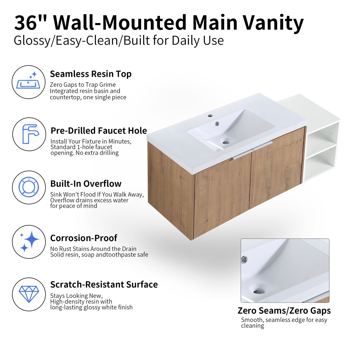 Unitas 36"/42"/48" Floating Vanity Set (RTA)