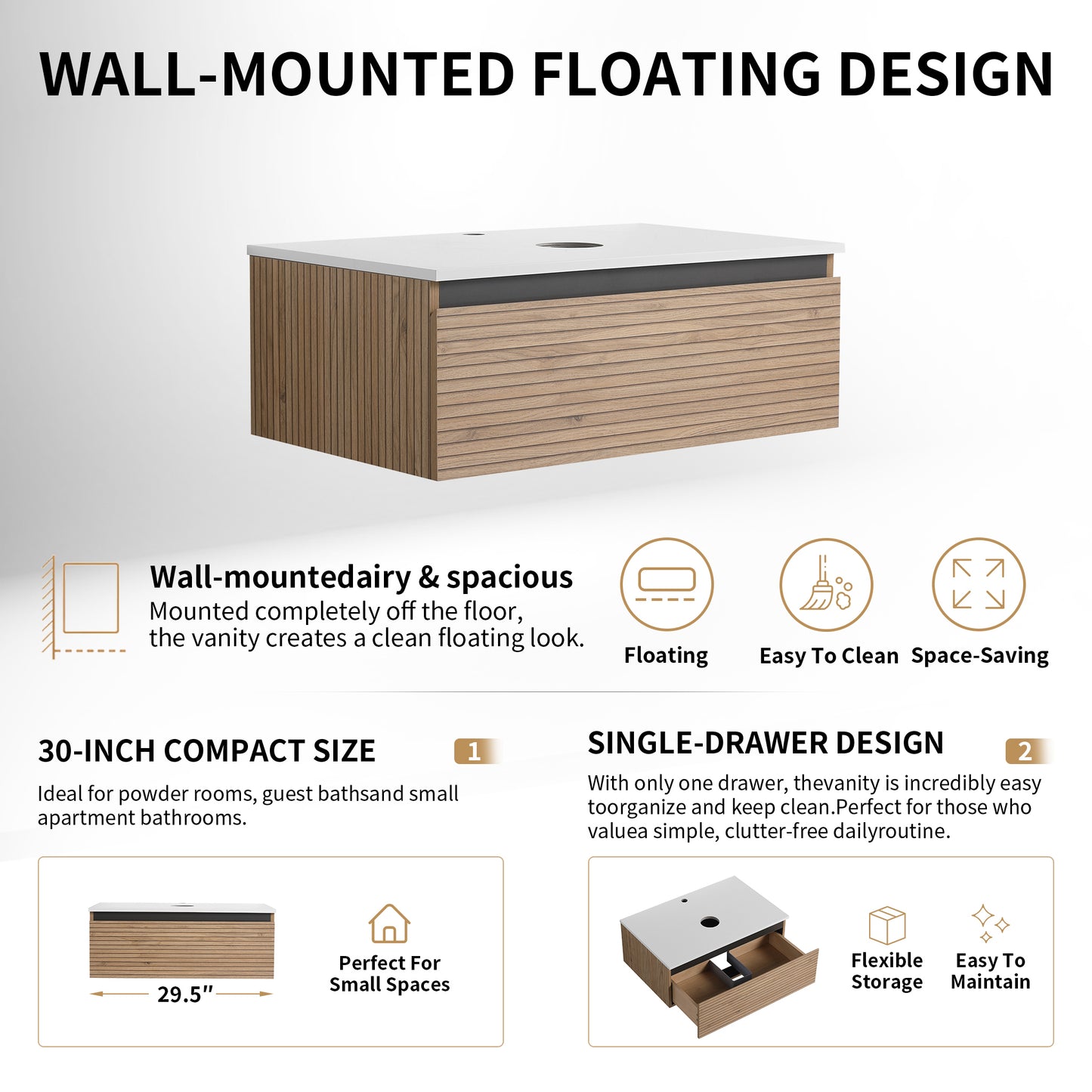Stria 30" Floating Vanity (RTA)