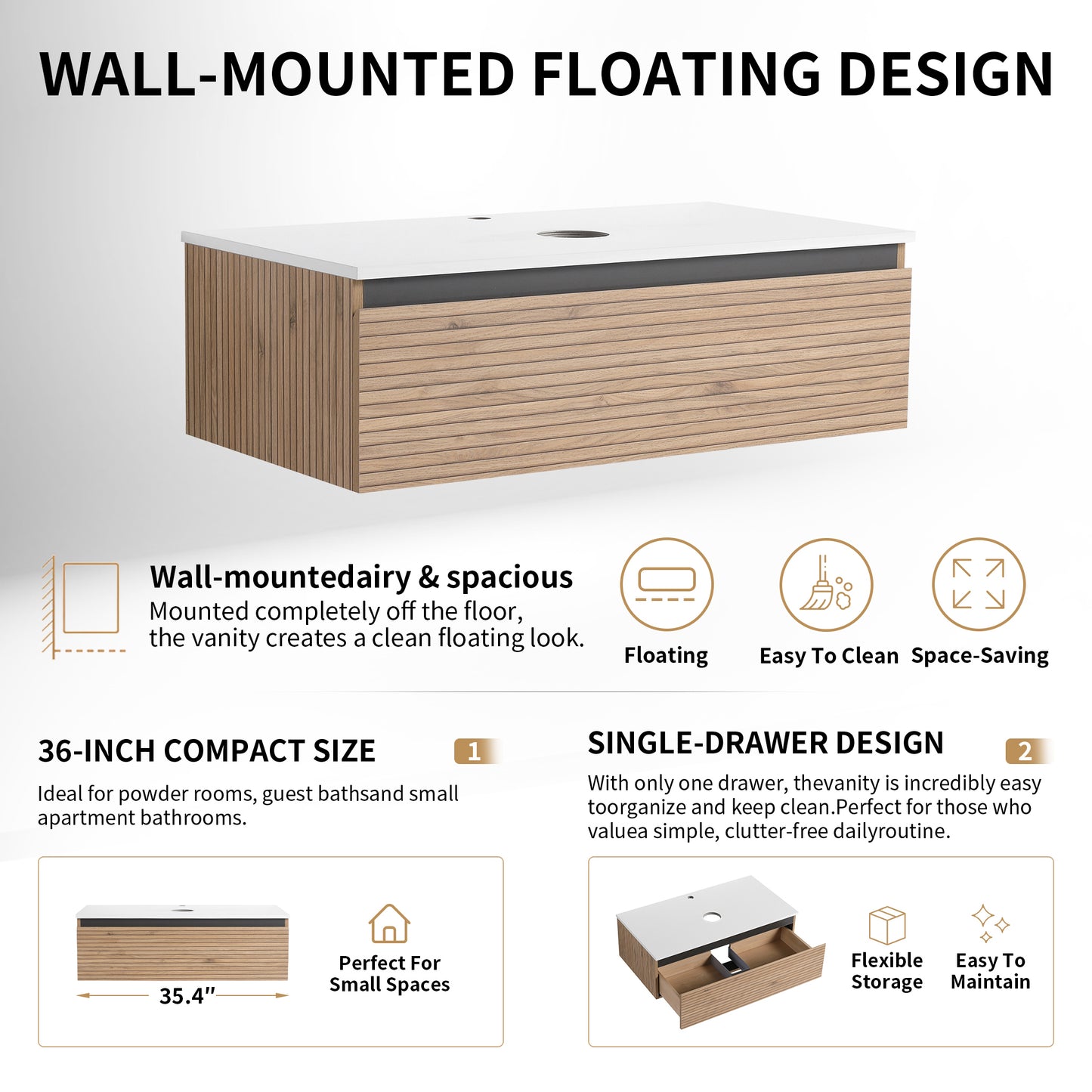 Stria 36" Floating Vanity (RTA)