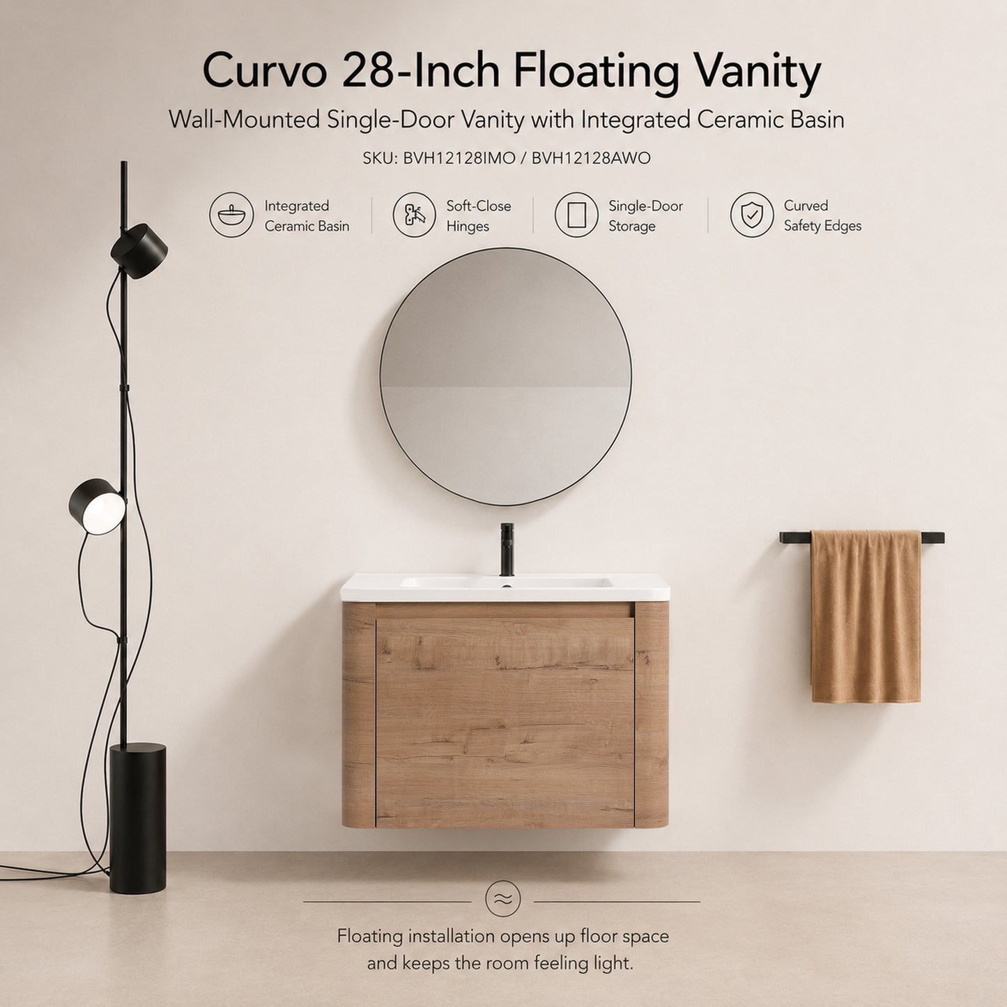 Curvo 28"/40"/68" Floating Vanity (RTA)