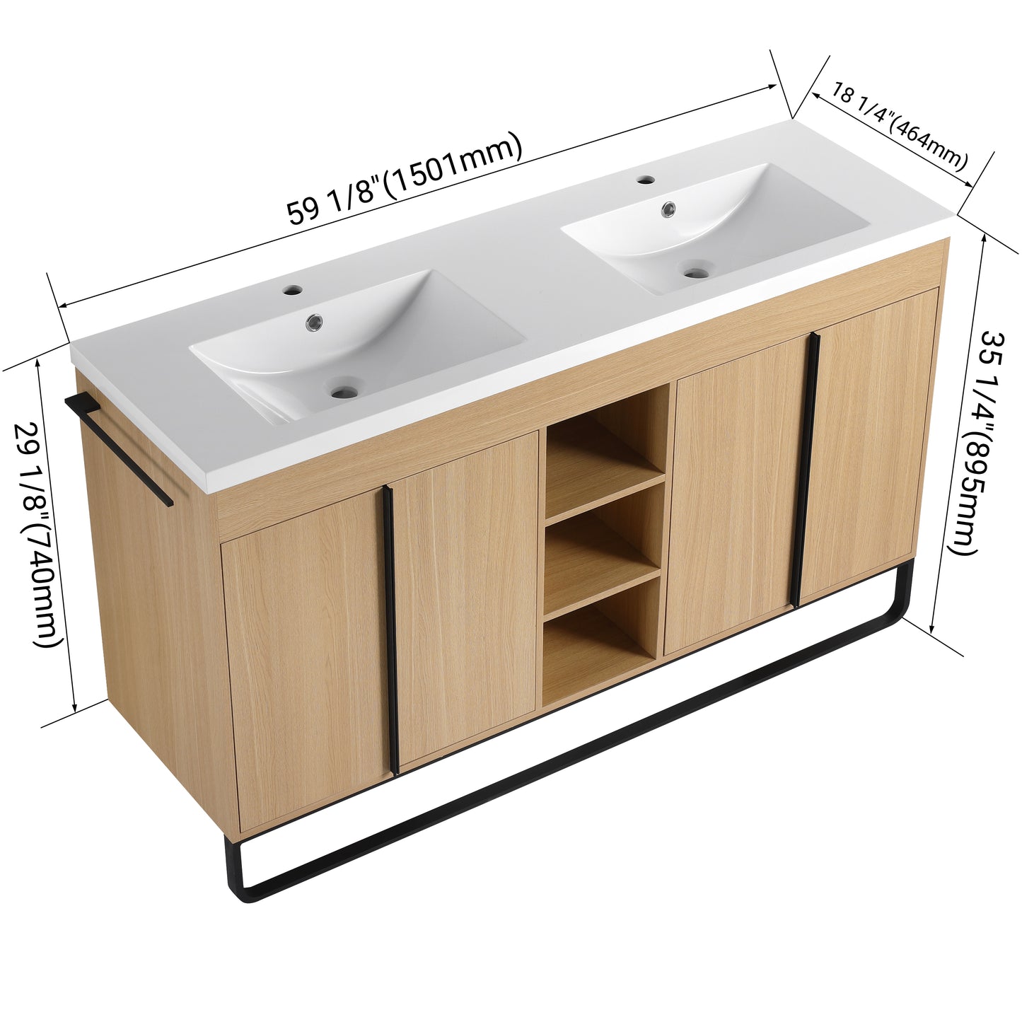 Metalin 48"/60" Freestanding Vanity (RTA)