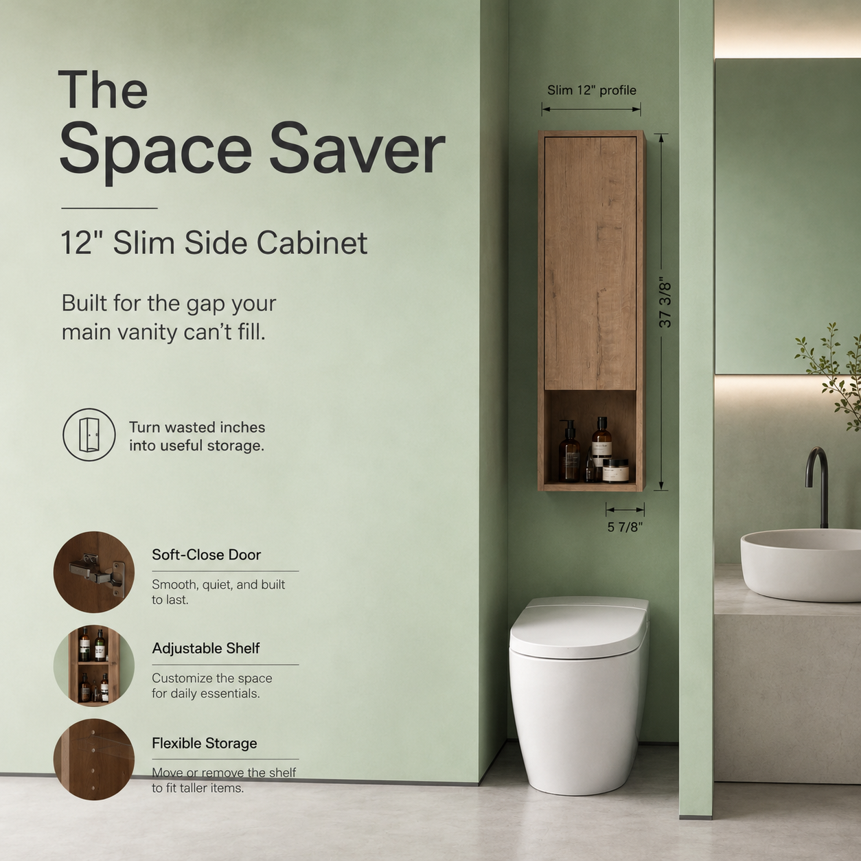 Cube Bathroom Cabinet— Mix & Match Wall-Mounted Vanities, Side Cabinets & Top Cabinets (RTA)