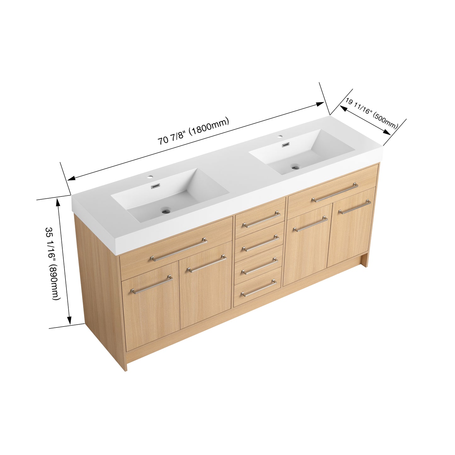 LUMO 48"/60"/72" Freestanding Vanity (Assembled)