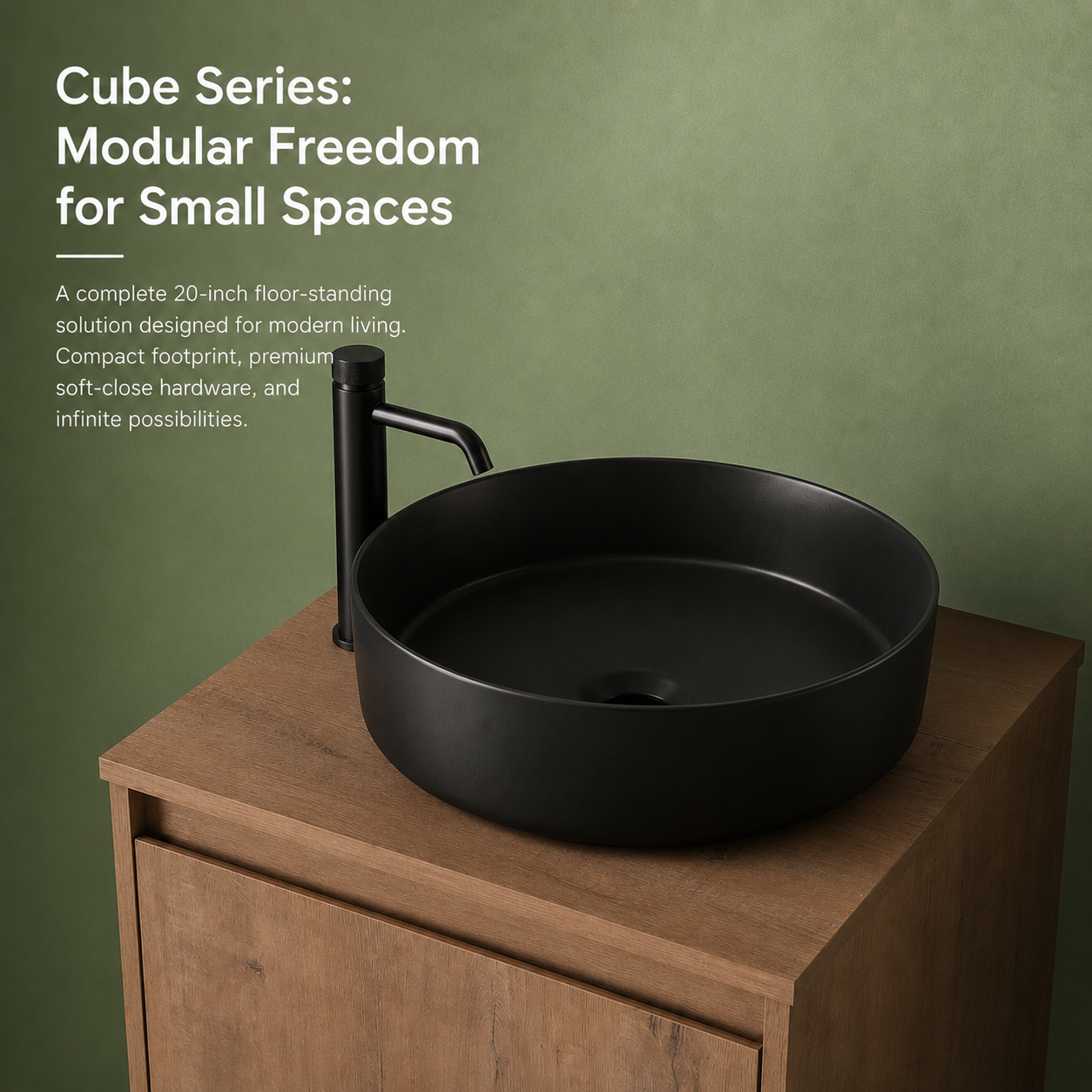 Cube Bathroom Cabinet— Mix & Match Freestanding Vanities, Side Cabinets & Top Cabinets (RTA)