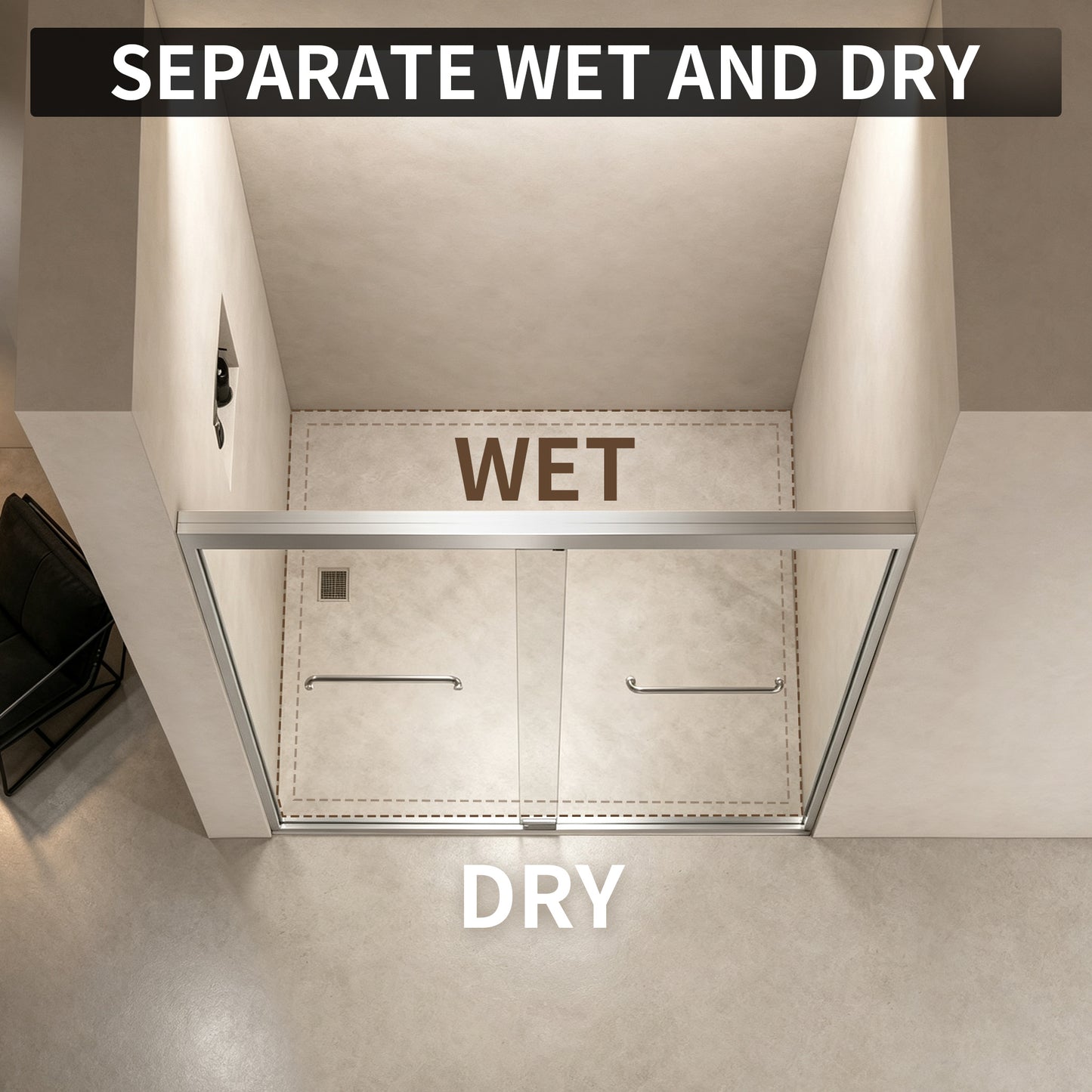 56-60" × 72" Double Sliding Shower Door, Brushed Nickel