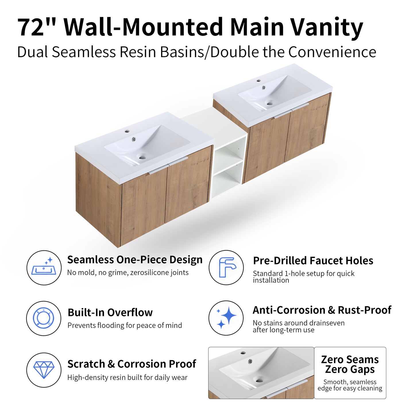 Unitas 60"/72"/84" Floating Vanity Set (RTA)