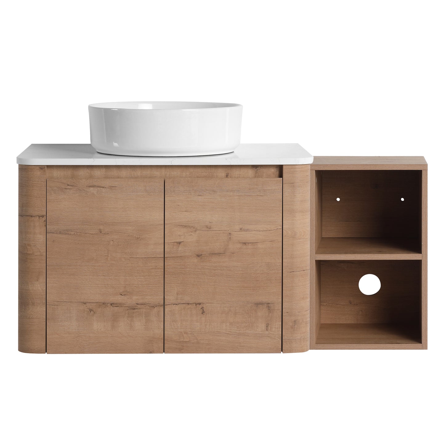 Curvo 30"-72" Floating Vanity System with 5 Ceramic Basin Colors (RTA)