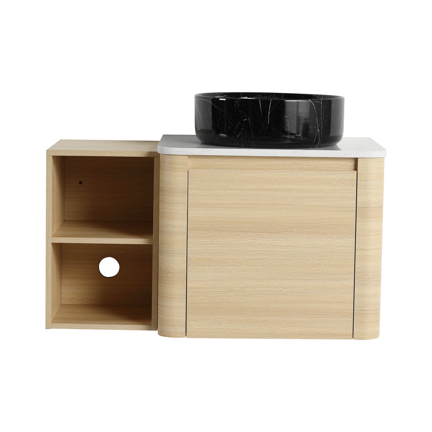 Curvo 24"/36"/48"/60" Floating Vanity with Ceramic Sink (RTA)