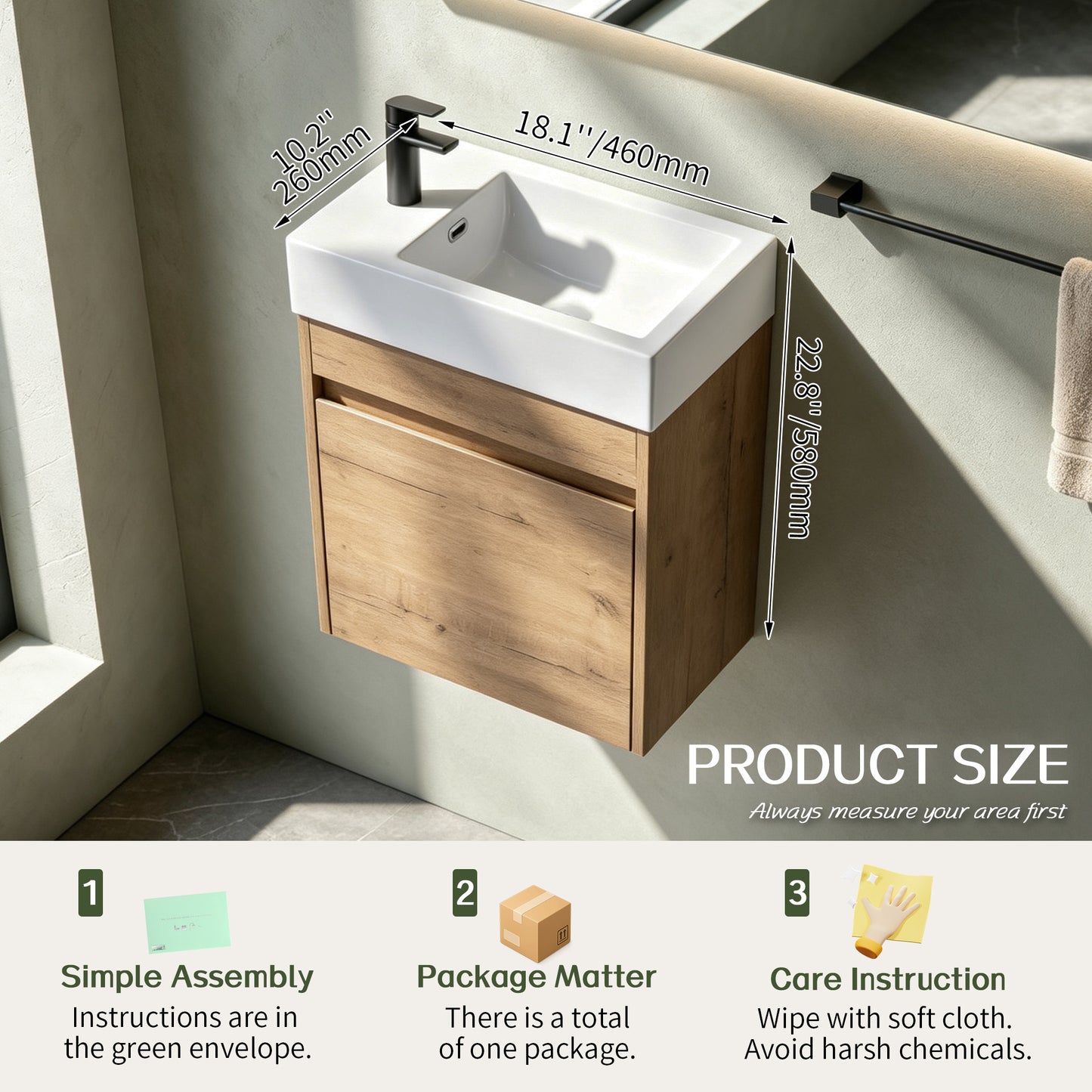 Aero 18" Floating Vanity (Assembled)