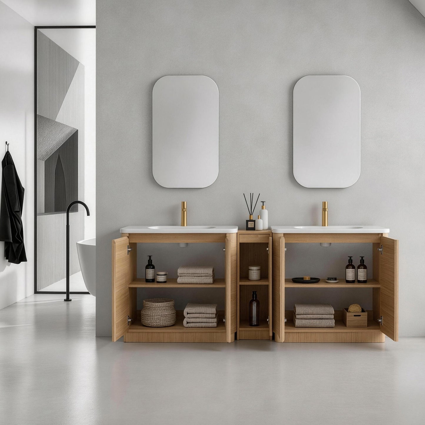 Pebble 84" Freestanding Vanity (RTA)