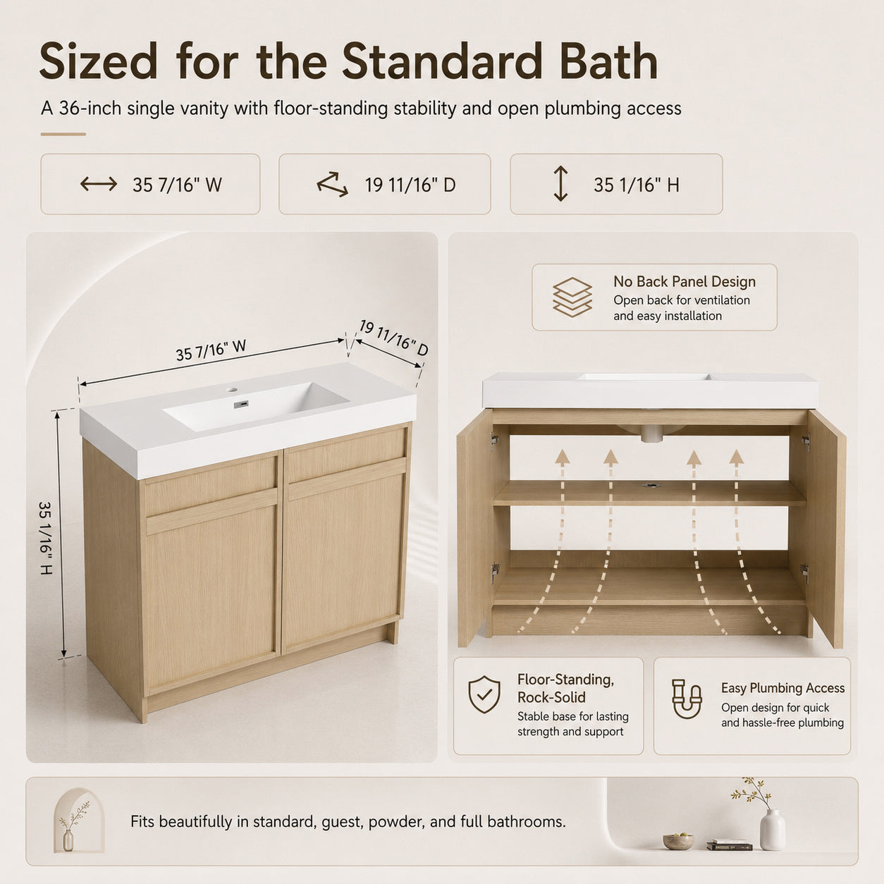 Liner 30"/36"/48"/60" Freestanding Vanity (RTA)
