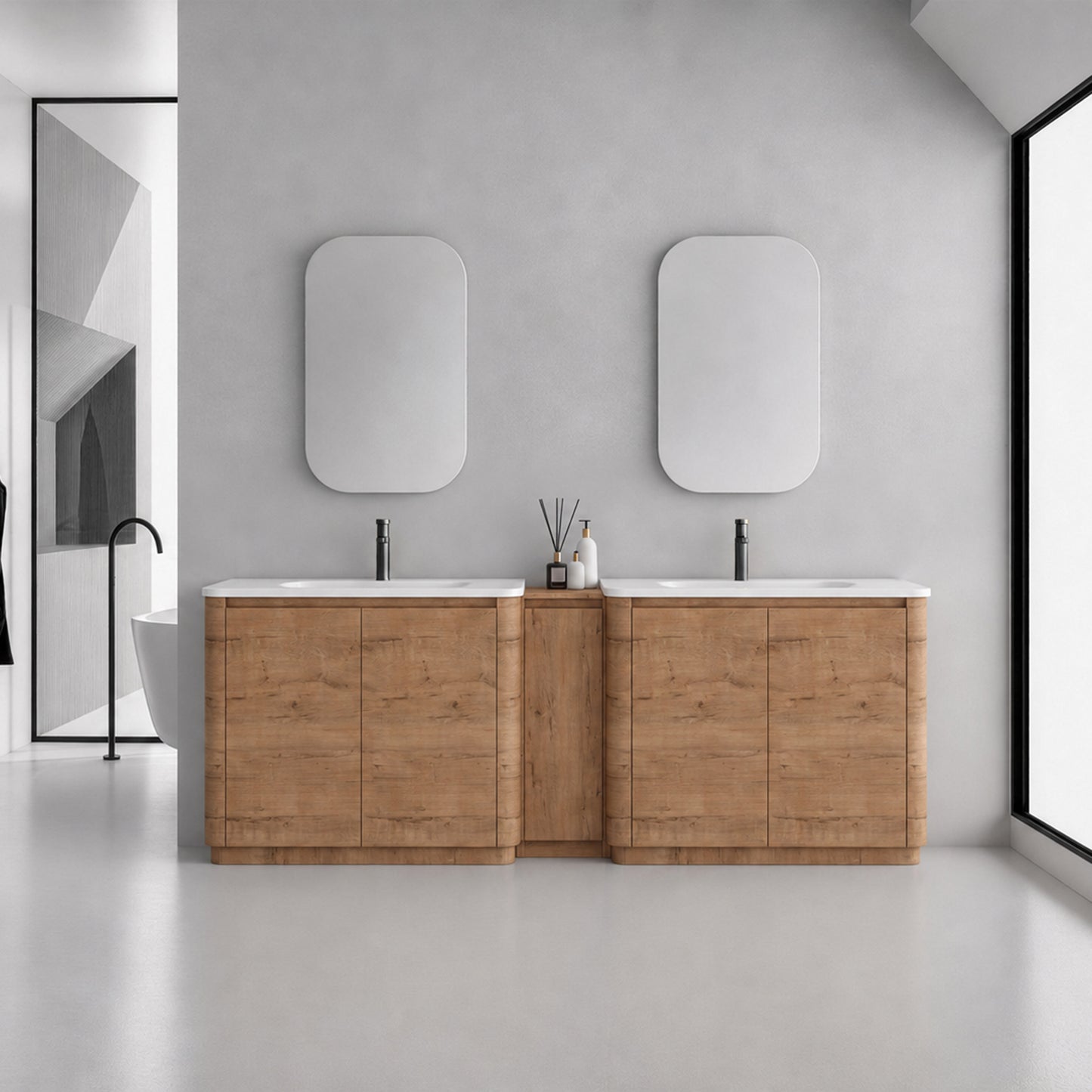 Pebble 92" Freestanding Vanity (RTA)