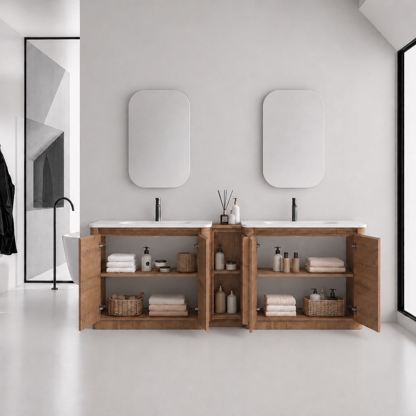 Pebble 92" Freestanding Vanity (RTA)