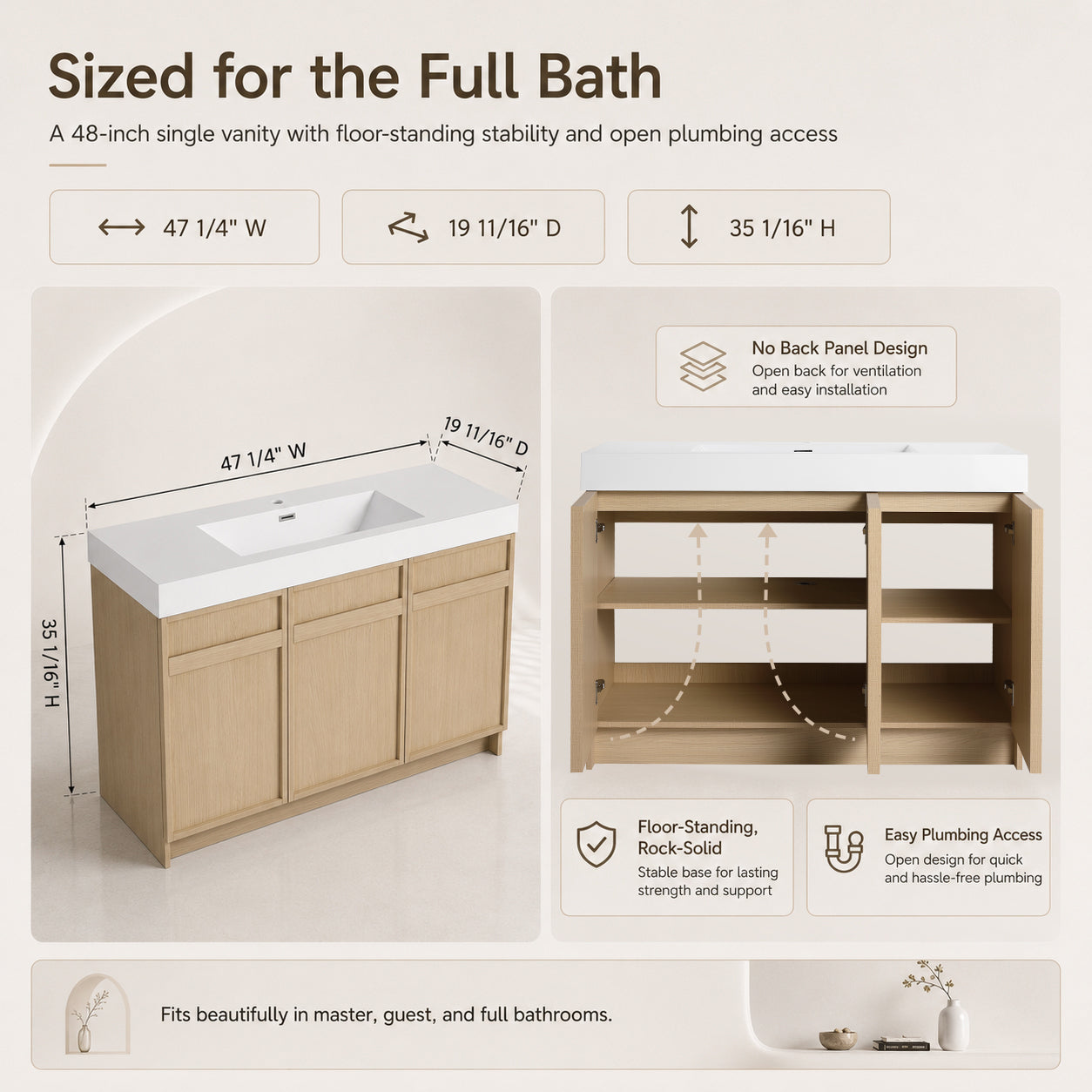 Liner 30"/36"/48"/60" Freestanding Vanity (RTA)