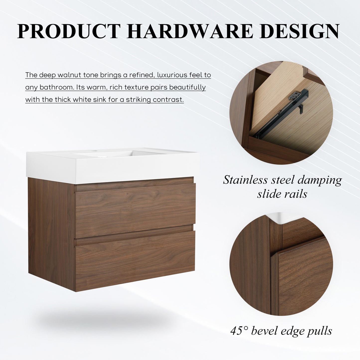 Thick 24"/30"/36" Floating Vanity (RTA)