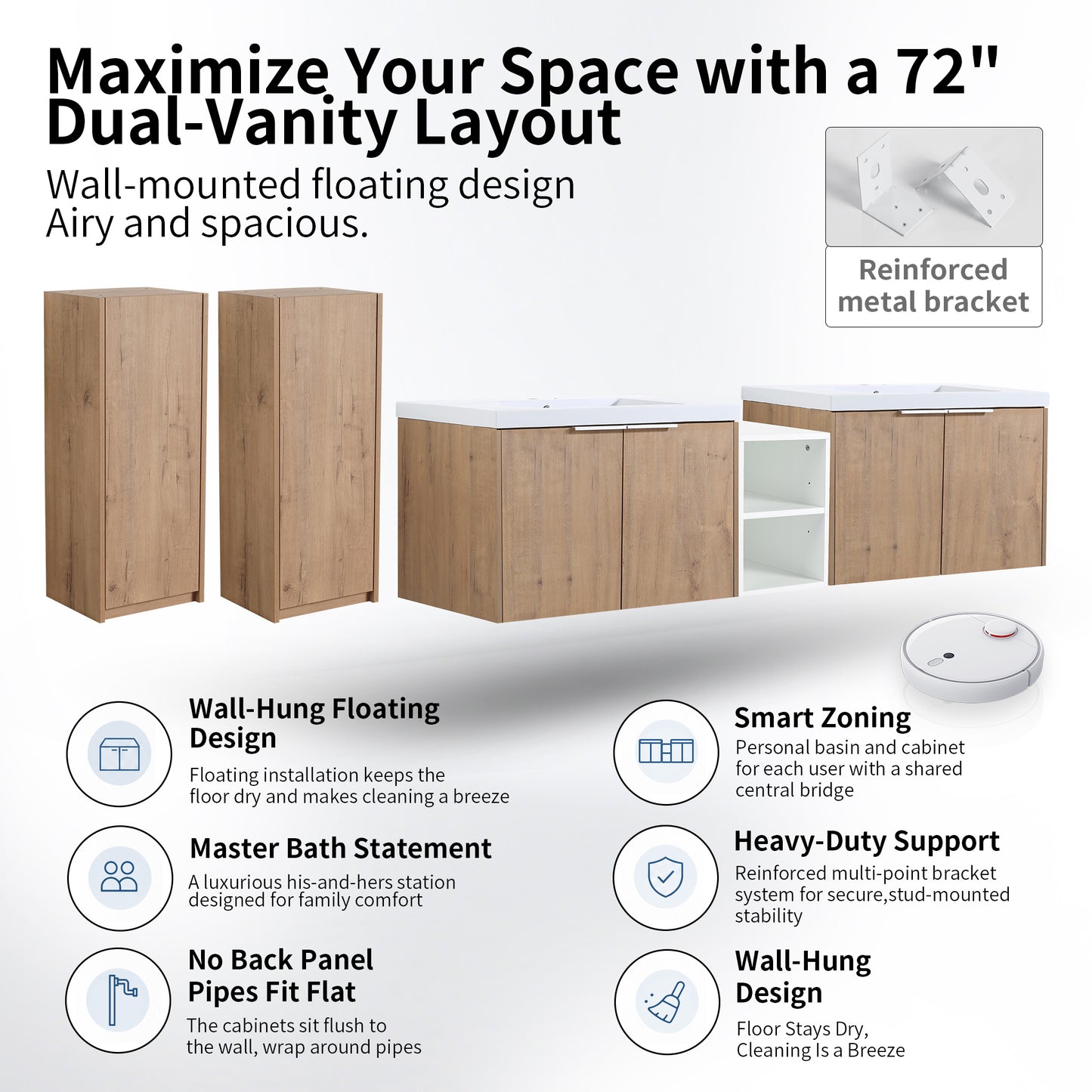 Unitas 60"/72"/84" Floating Vanity Set (RTA)
