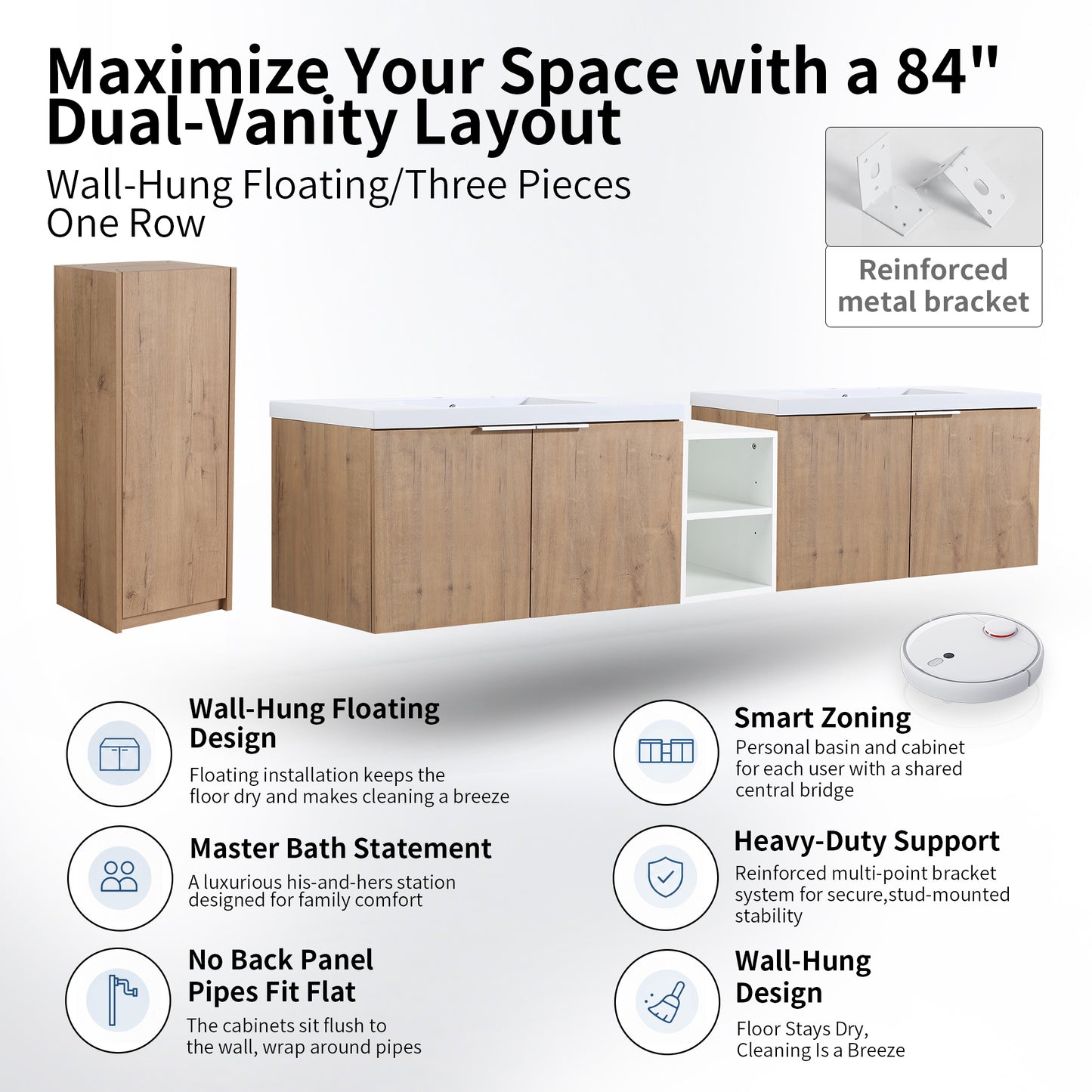 Unitas 60"/72"/84" Floating Vanity Set (RTA)