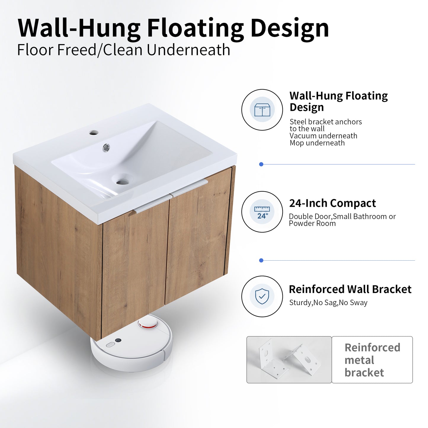 Unitas 24"/36"/48"/60" Floating Vanity (RTA)