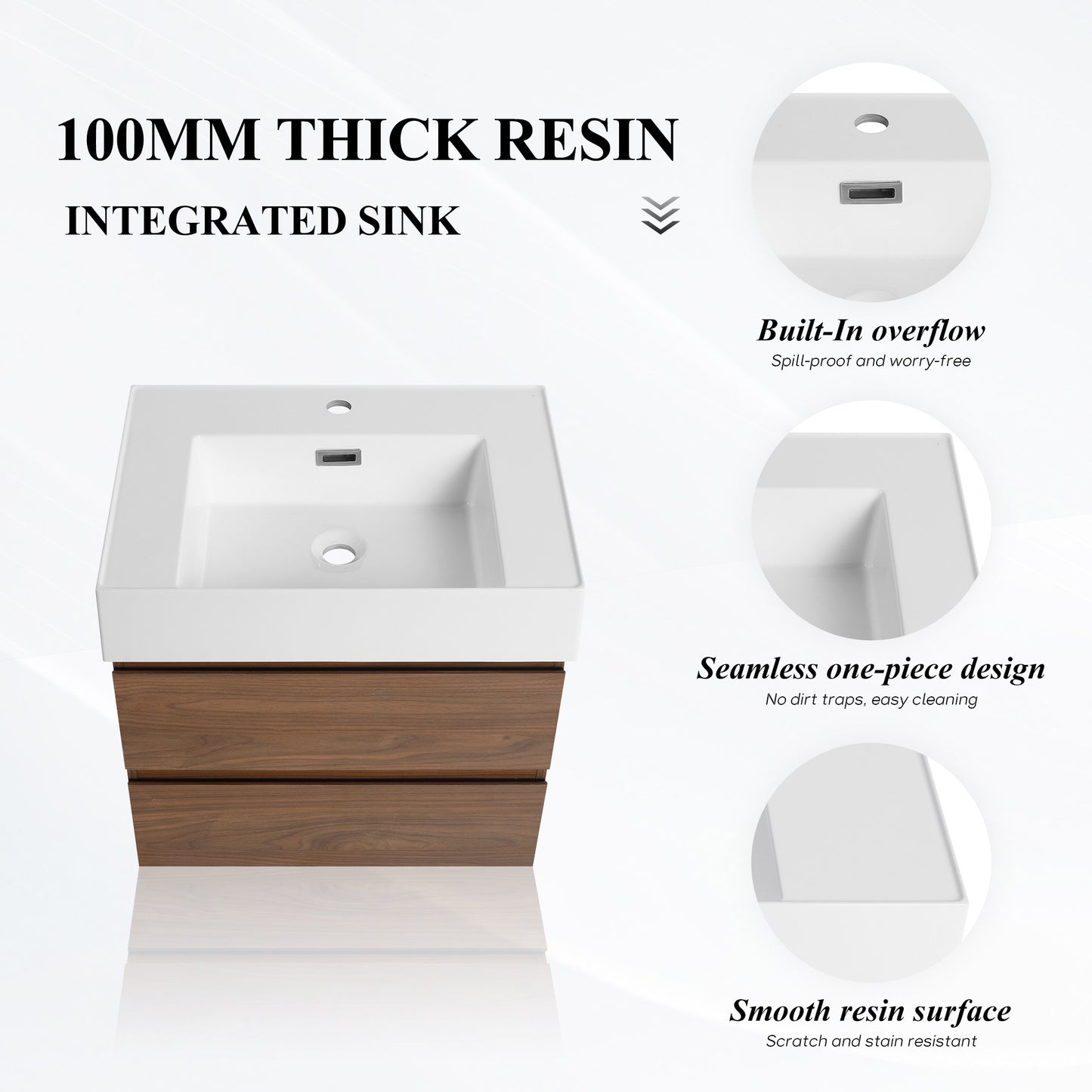 Thick 24"/30"/36" Floating Vanity (RTA)