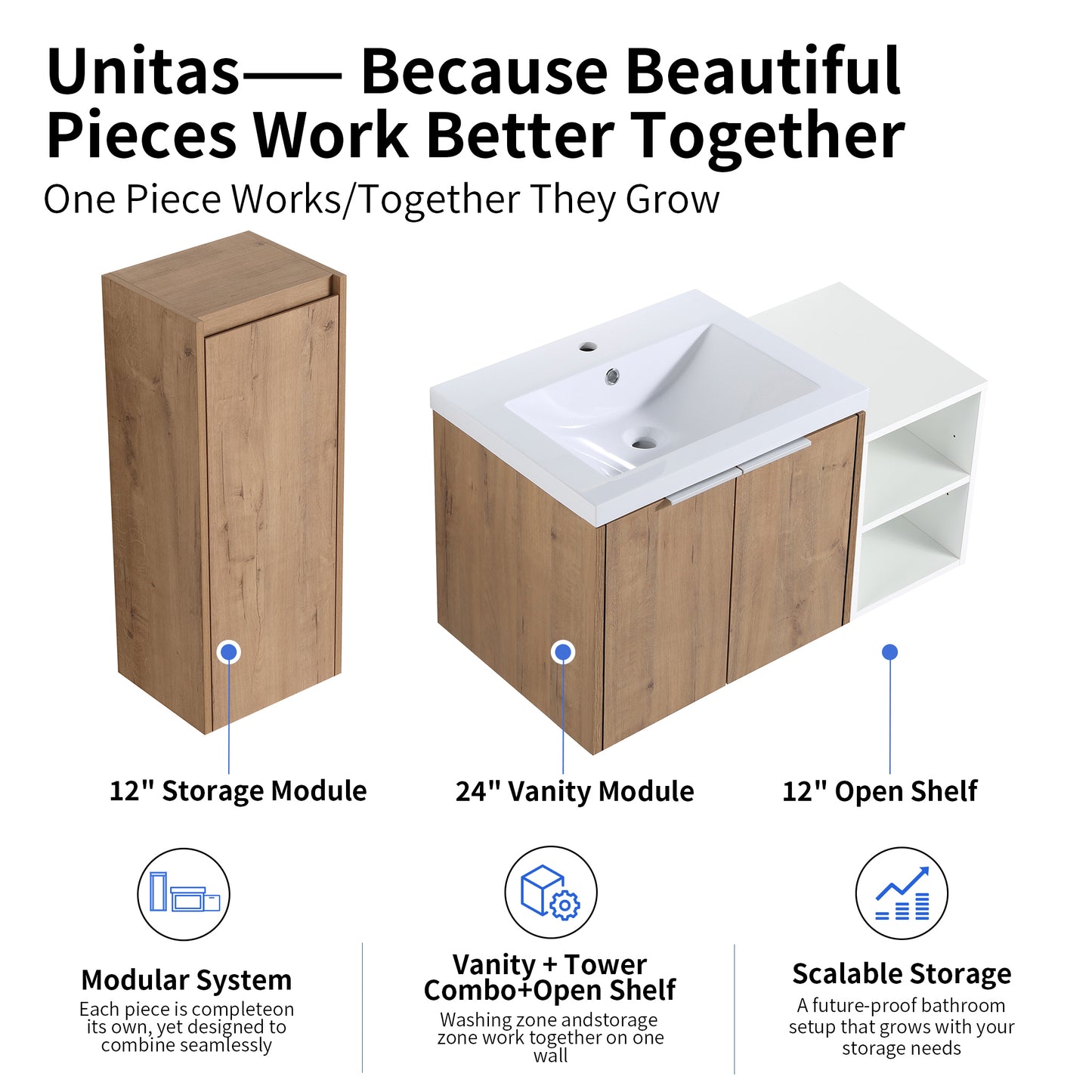 Unitas 36"/42"/48" Floating Vanity Set (RTA)