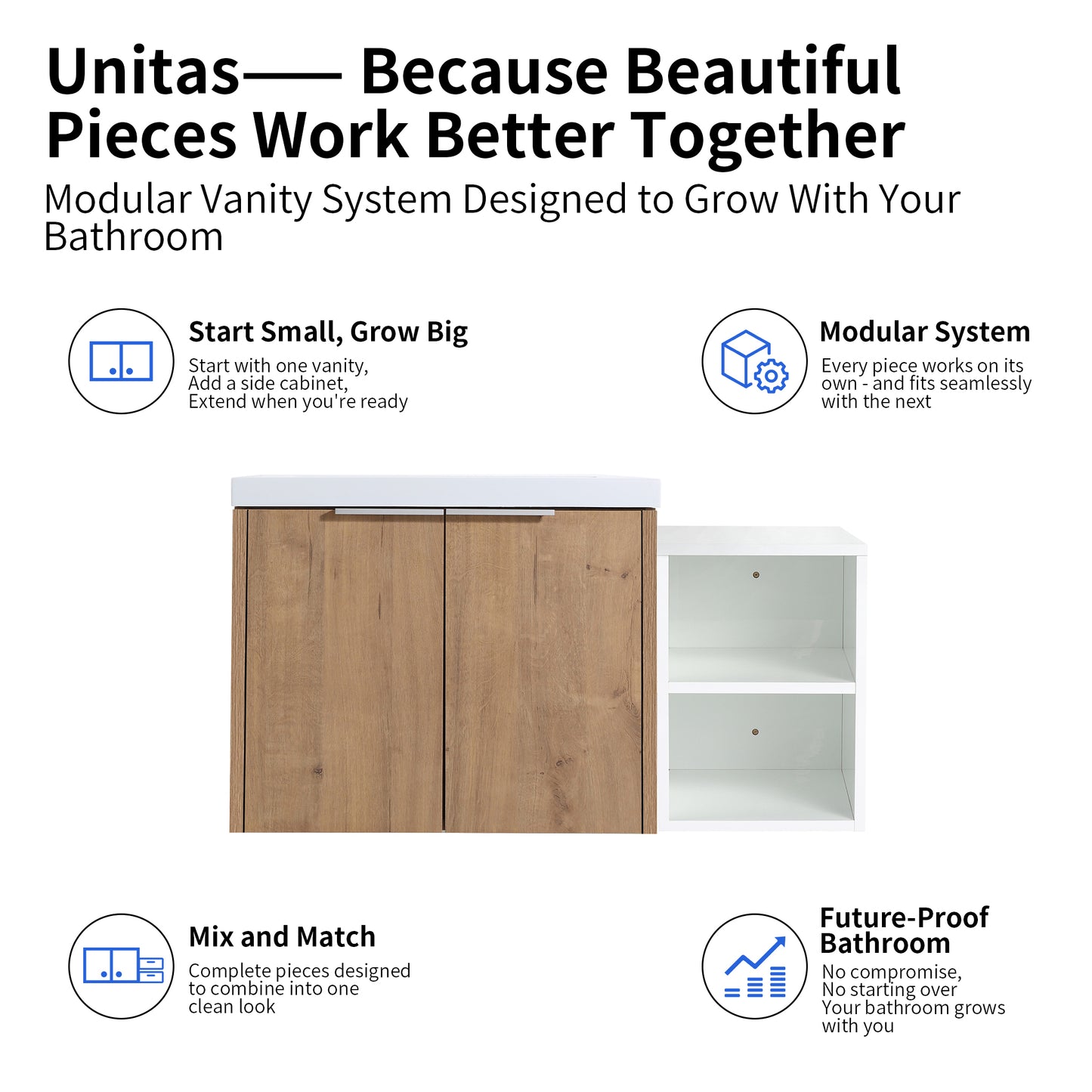 Unitas 24"/36"/48"/60" Floating Vanity (RTA)