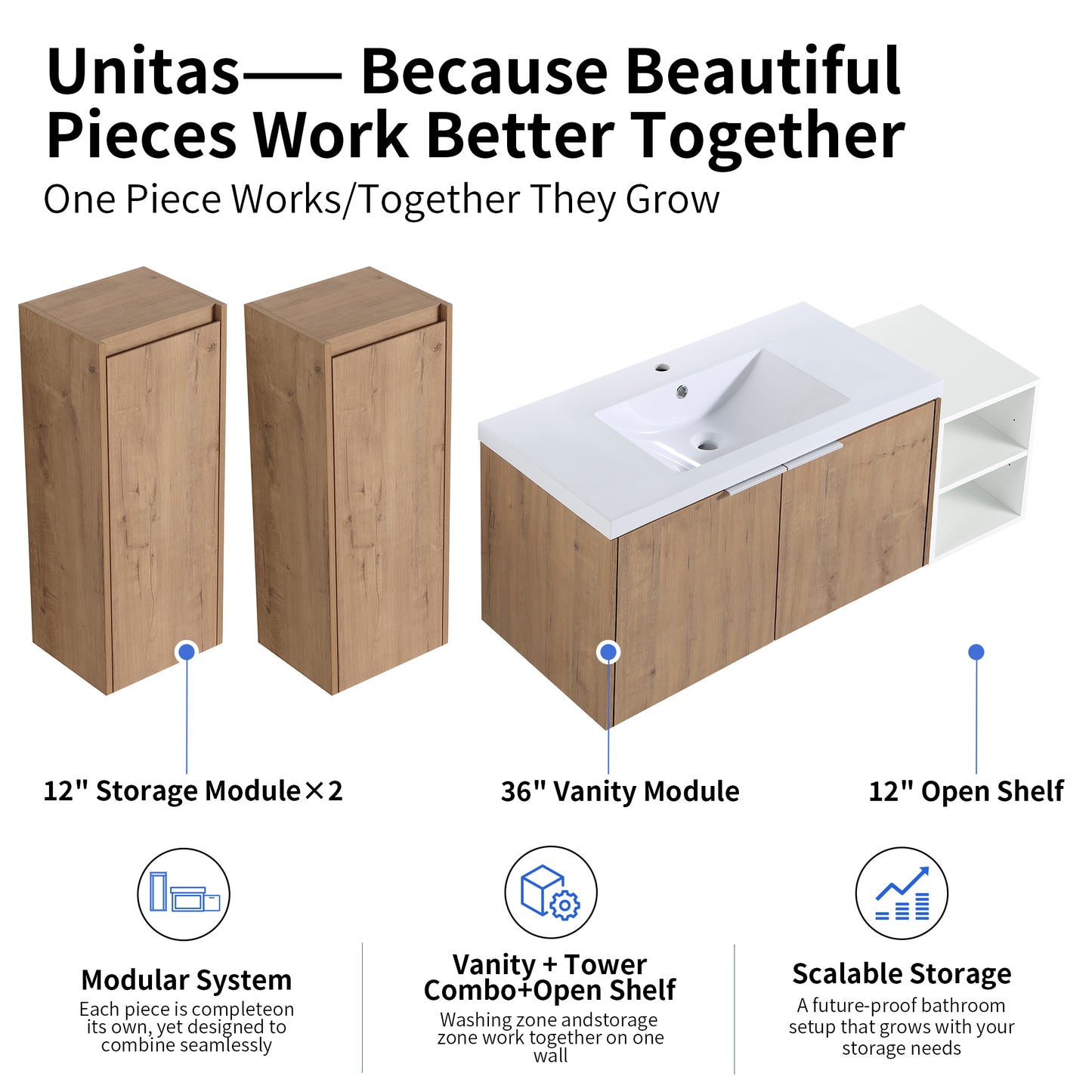 Unitas 36"/42"/48" Floating Vanity Set (RTA)