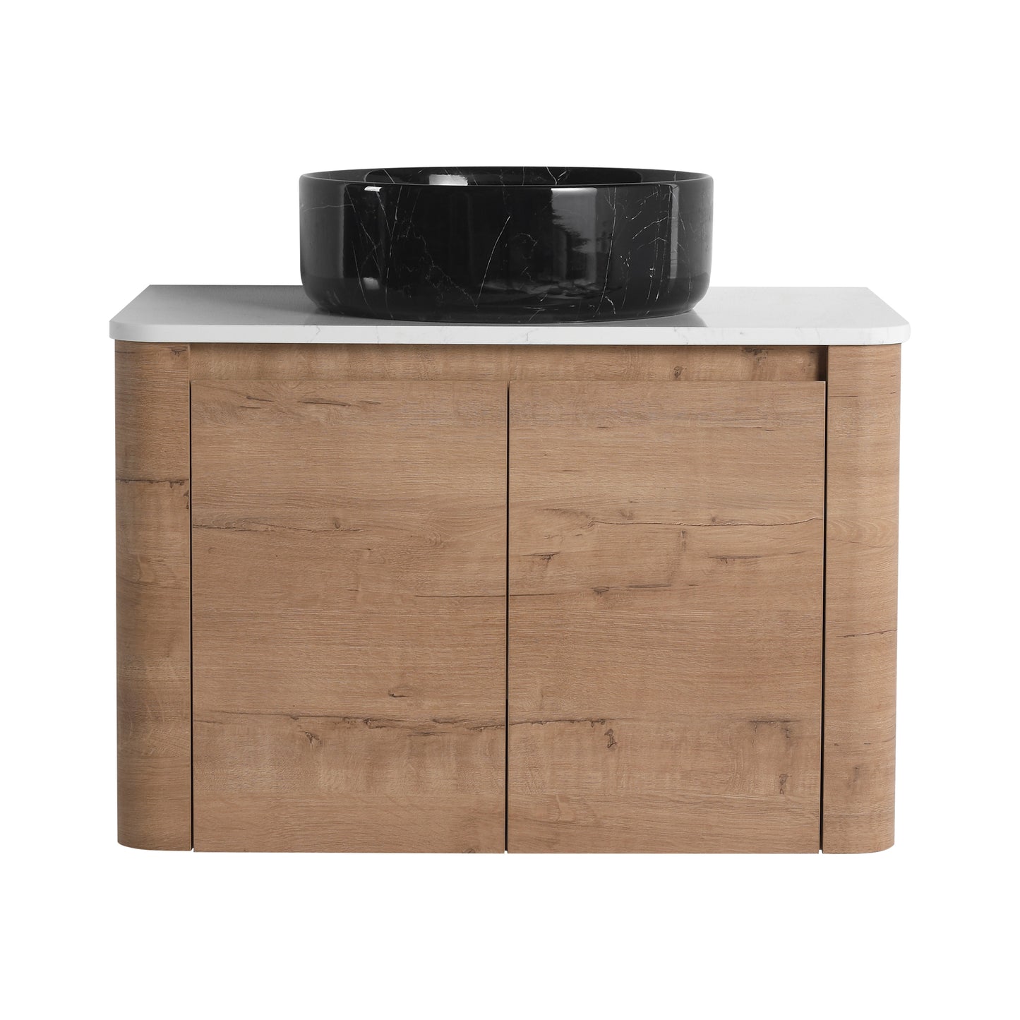 Curvo 30"-72" Floating Vanity System with 5 Ceramic Basin Colors (RTA)