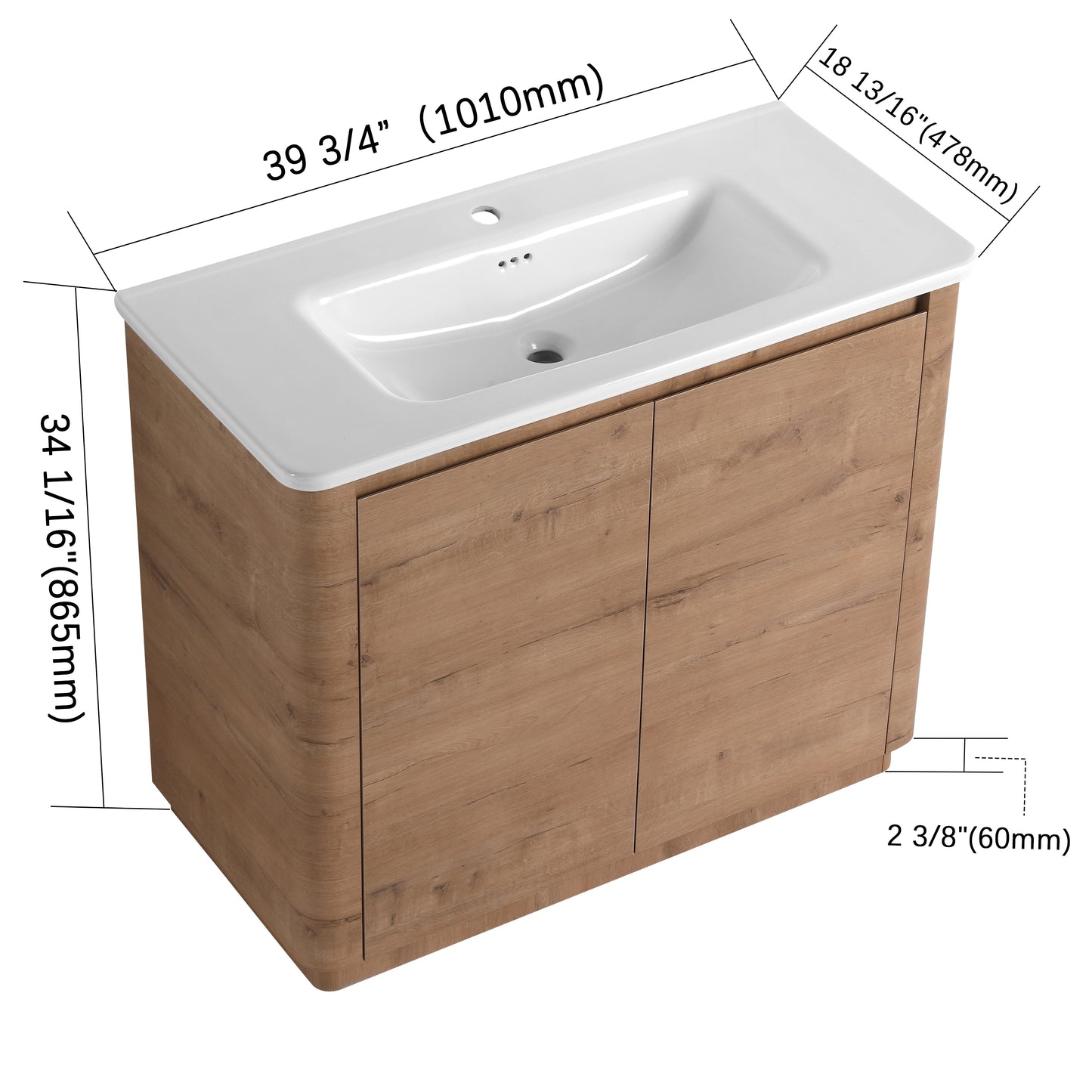 Pebble 40" Freestanding Vanity (RTA)