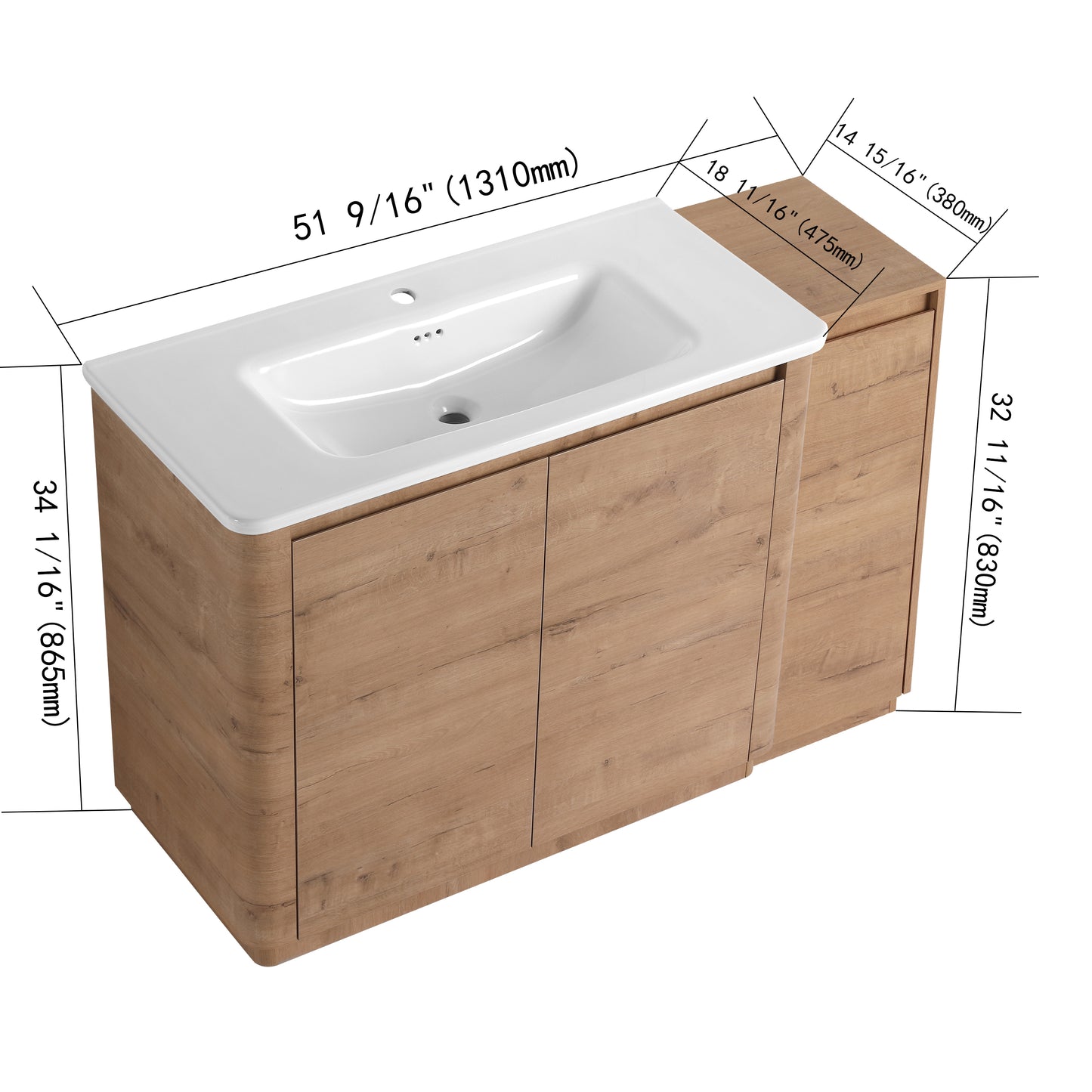 Pebble 52" Freestanding Vanity (RTA)
