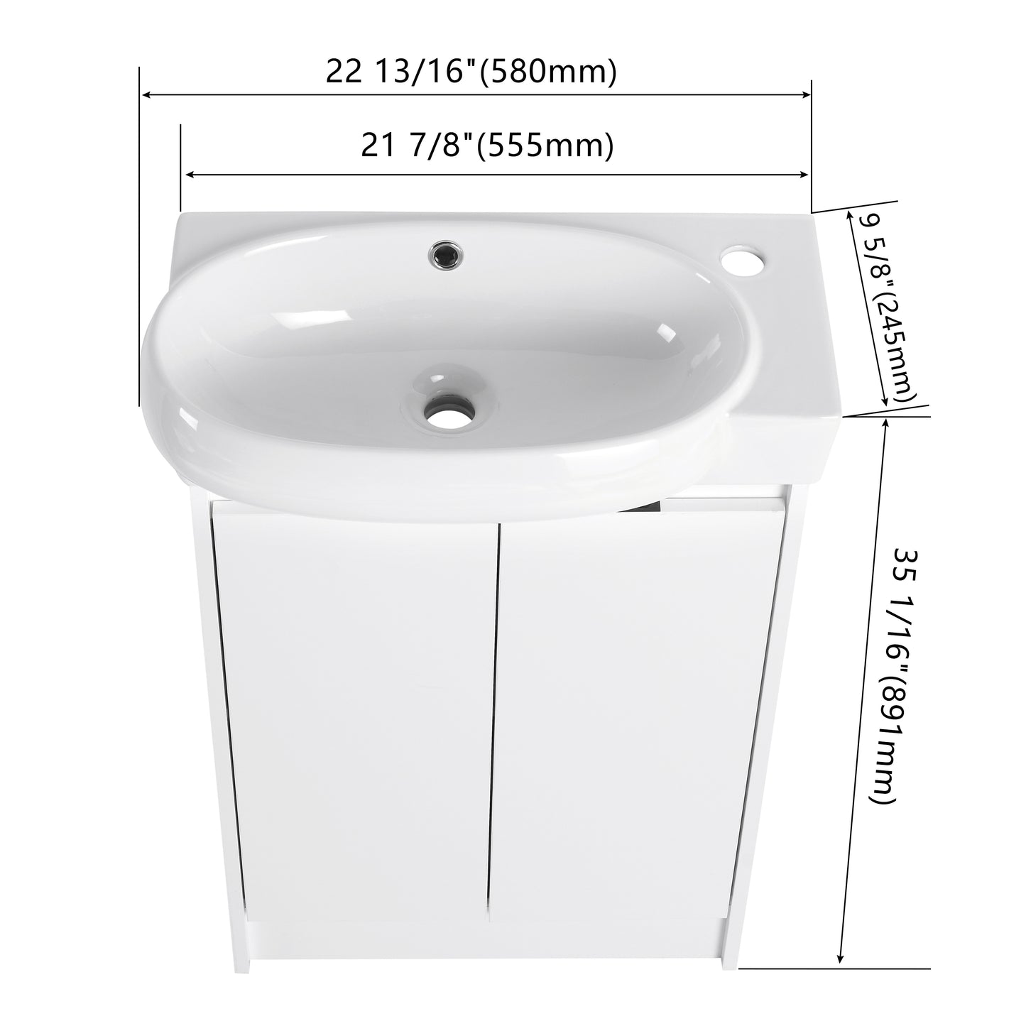 Bend 23" Freestanding Vanity (Assembled)