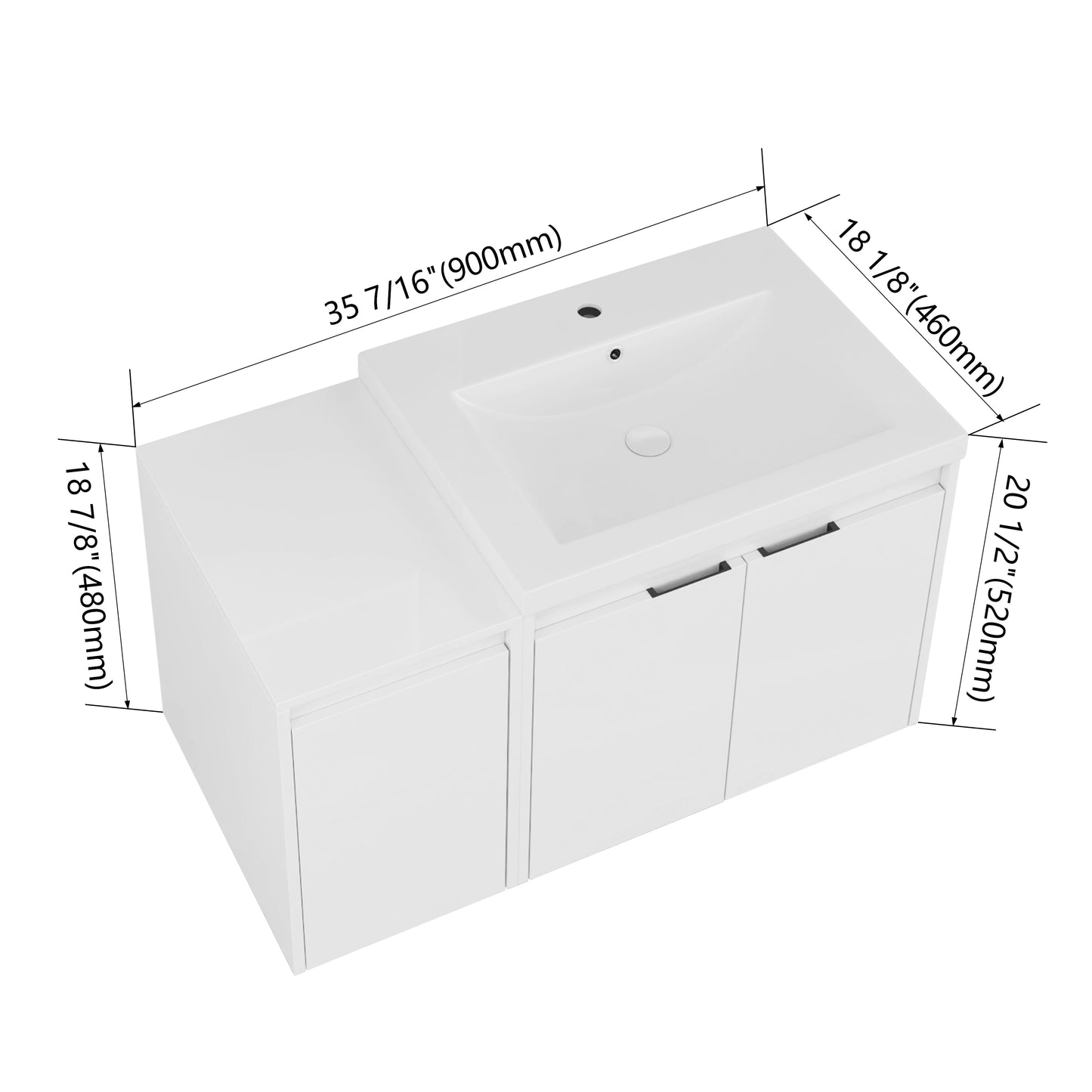 Cube 24" / 36" / 48" Floating Vanity (RTA)