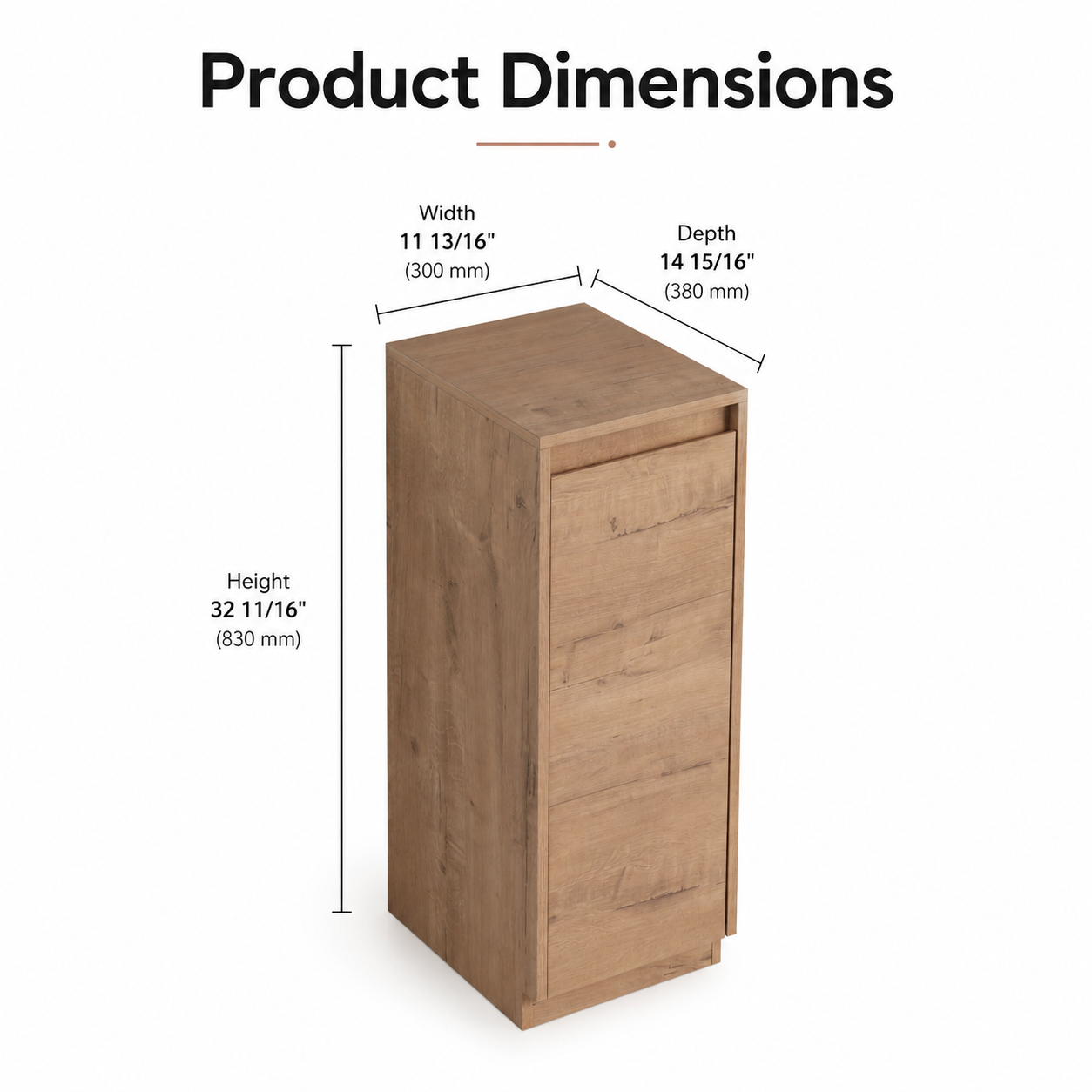 Pebble 12" Side Storage Cabinet (RTA)