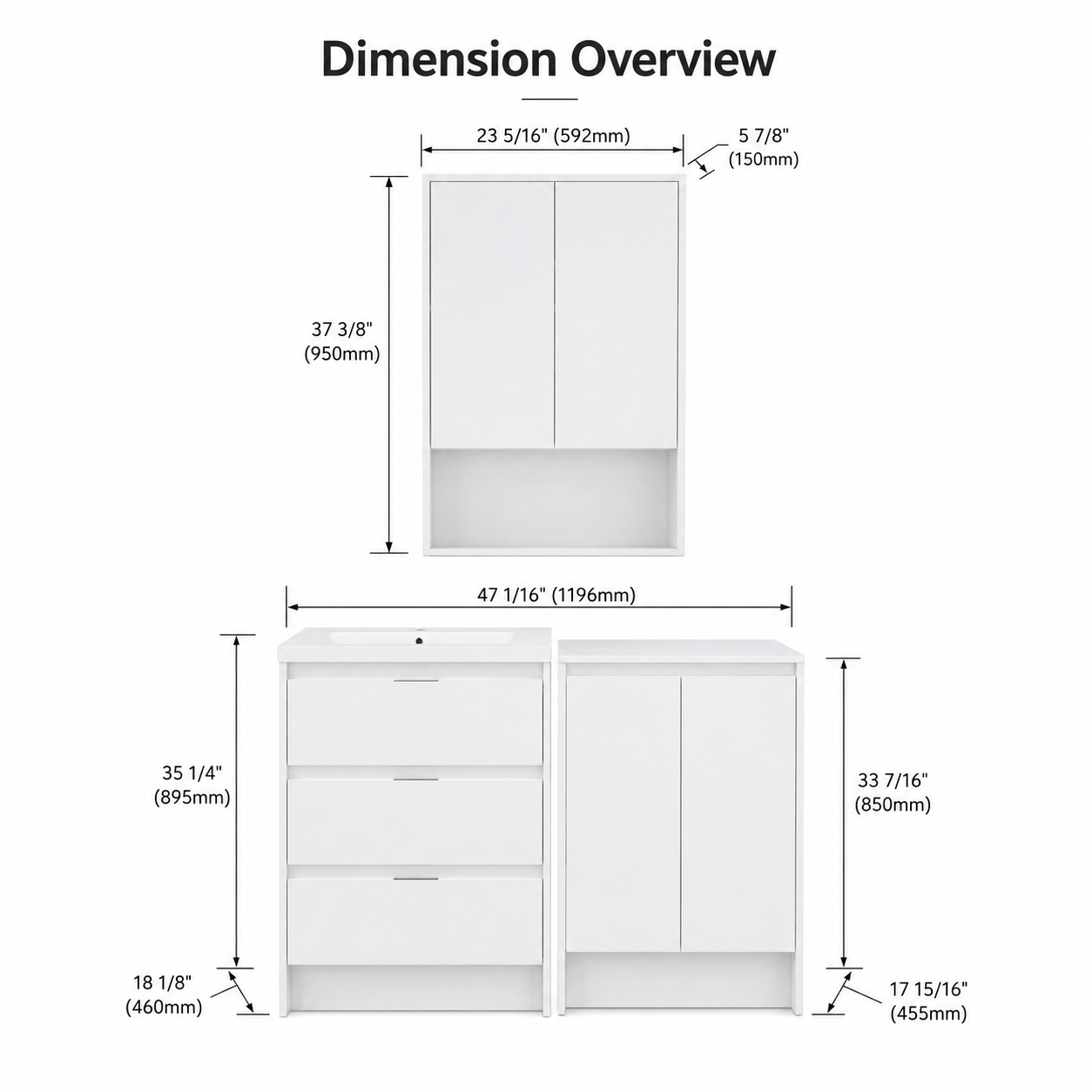 Cube 48" Freestanding Vanity Set (RTA)