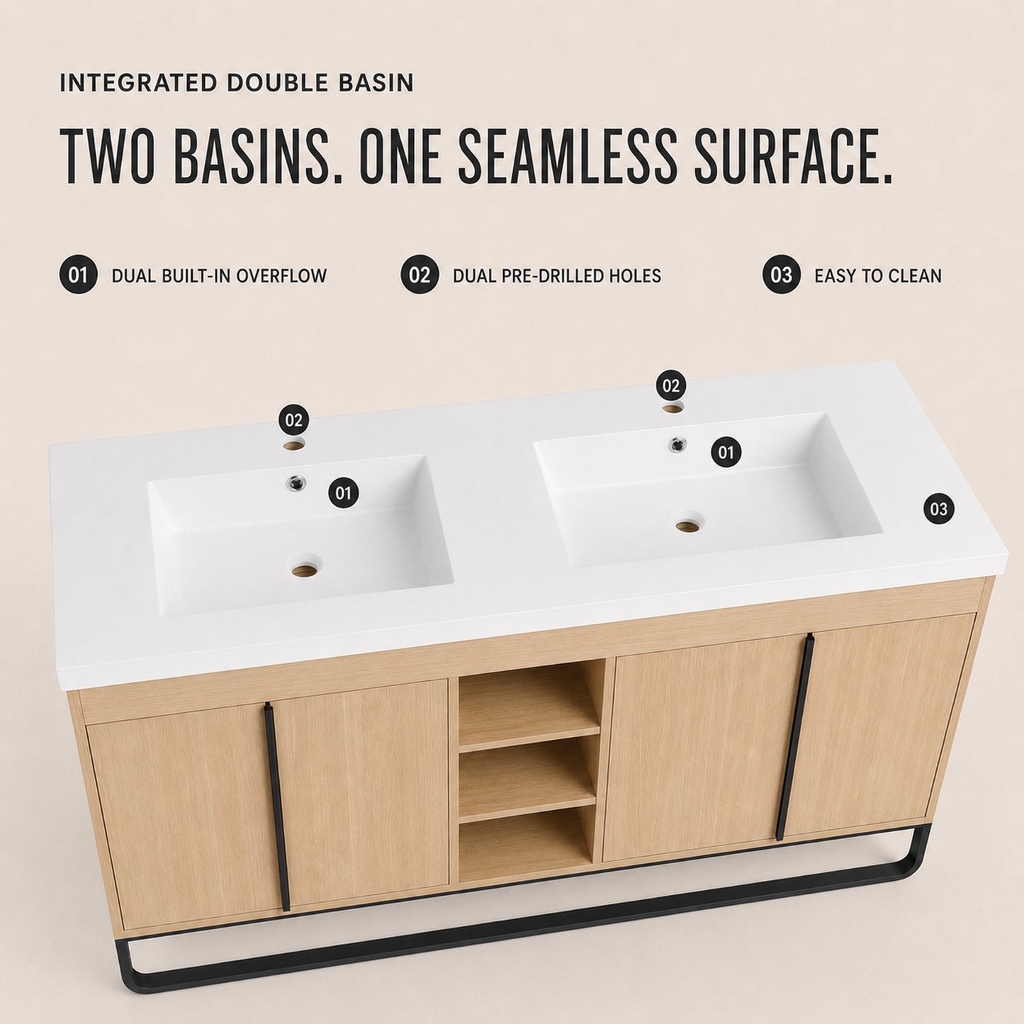 Metalin 48"/60" Freestanding Vanity (RTA)