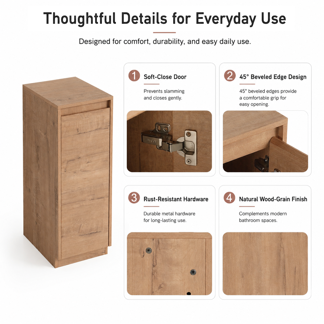 Pebble 12" Side Storage Cabinet (RTA)
