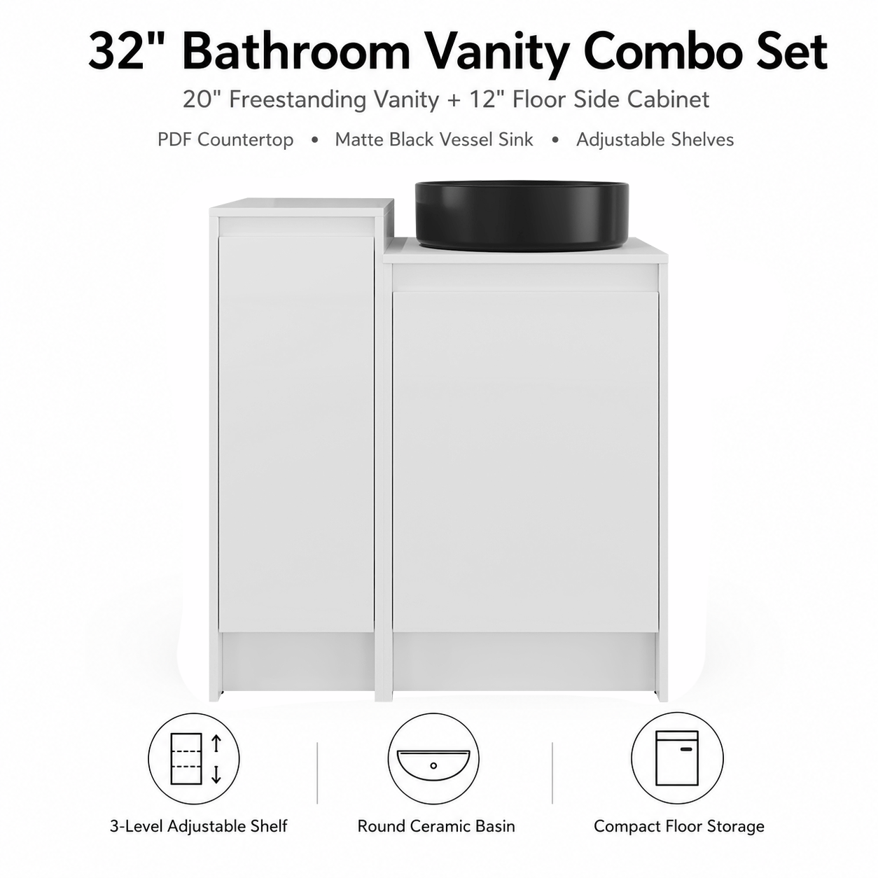 Cube 20"/32" Freestanding Vanity (RTA)