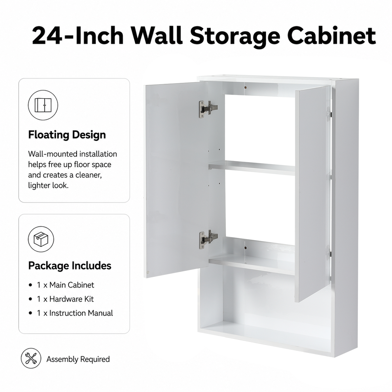 Cube 24" Bathroom Wall Cabinet (RTA)