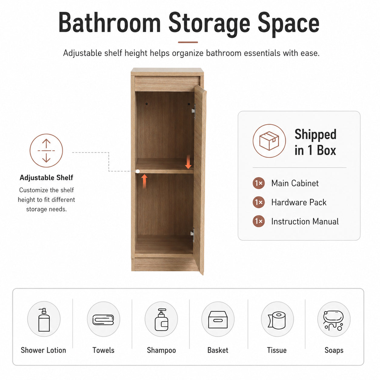 Pebble 12" Side Storage Cabinet (RTA)