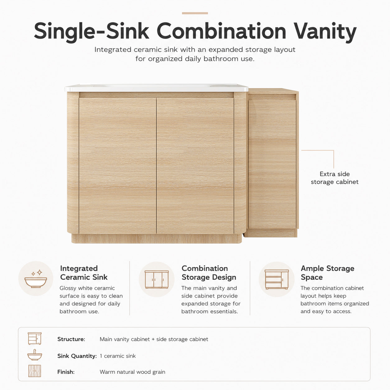 Pebble 52" Freestanding Vanity (RTA)
