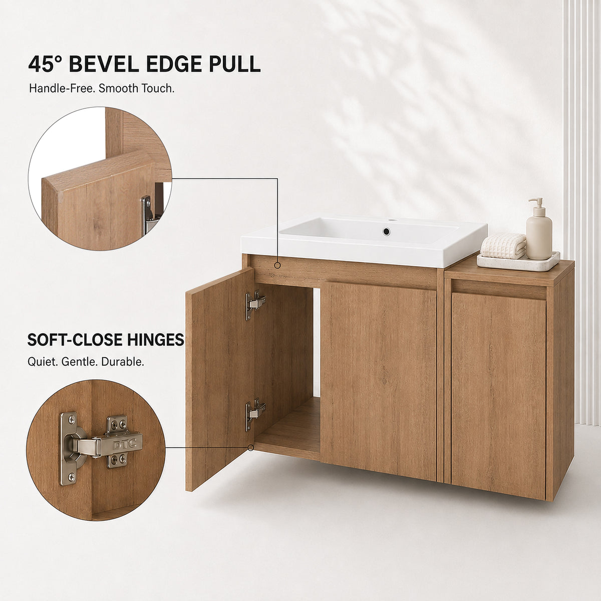 Cube 36"/48" Floating Vanity with Resin Sink (RTA)