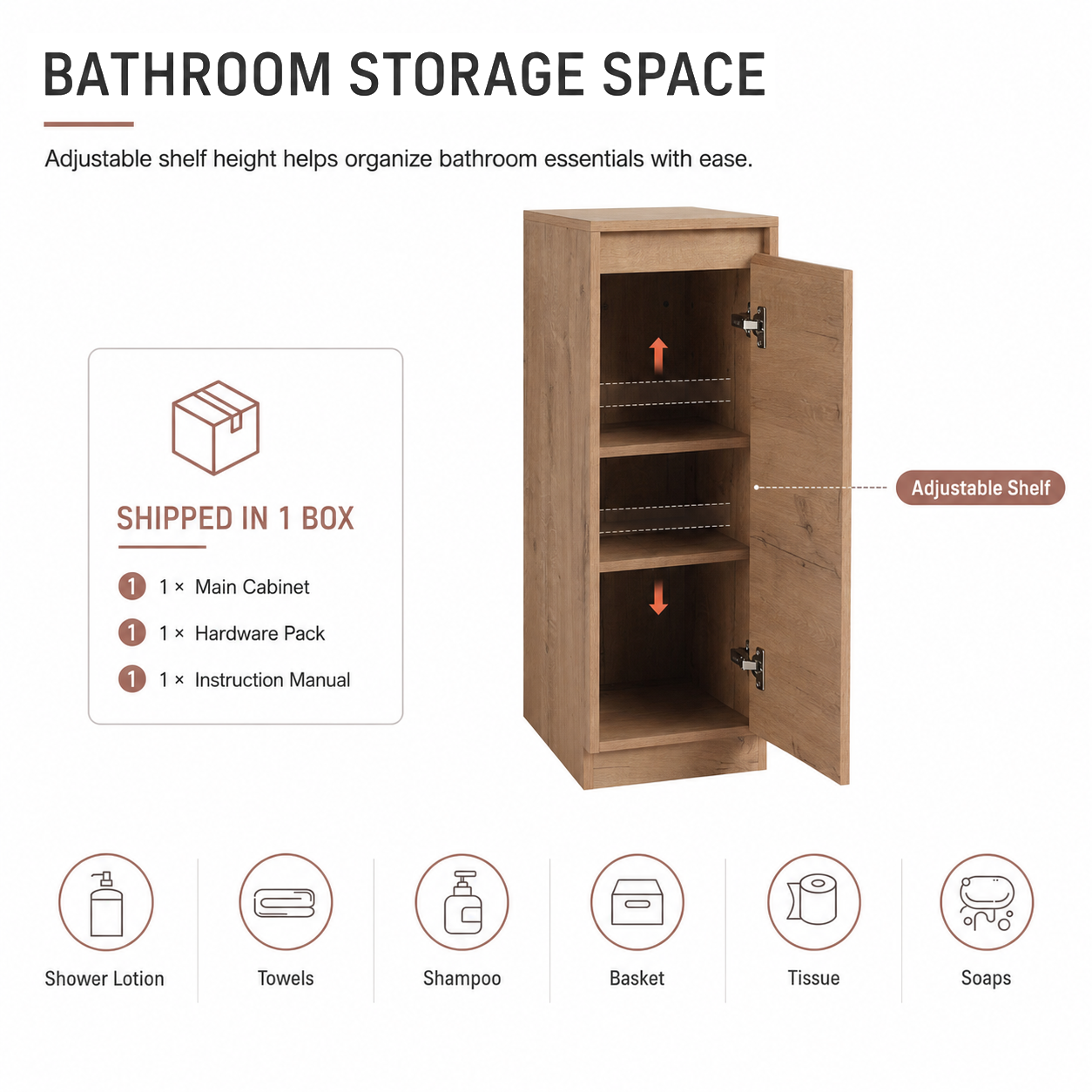 Pebble 12" Side Storage Cabinet (RTA)