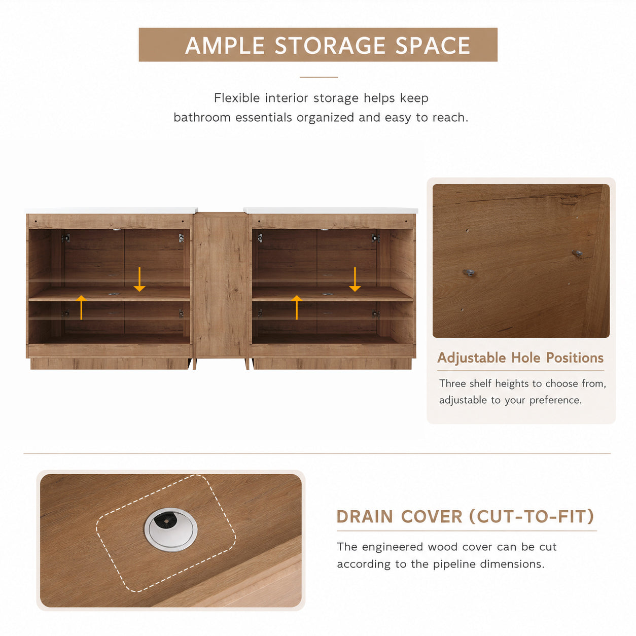 Pebble 84" Freestanding Vanity (RTA)