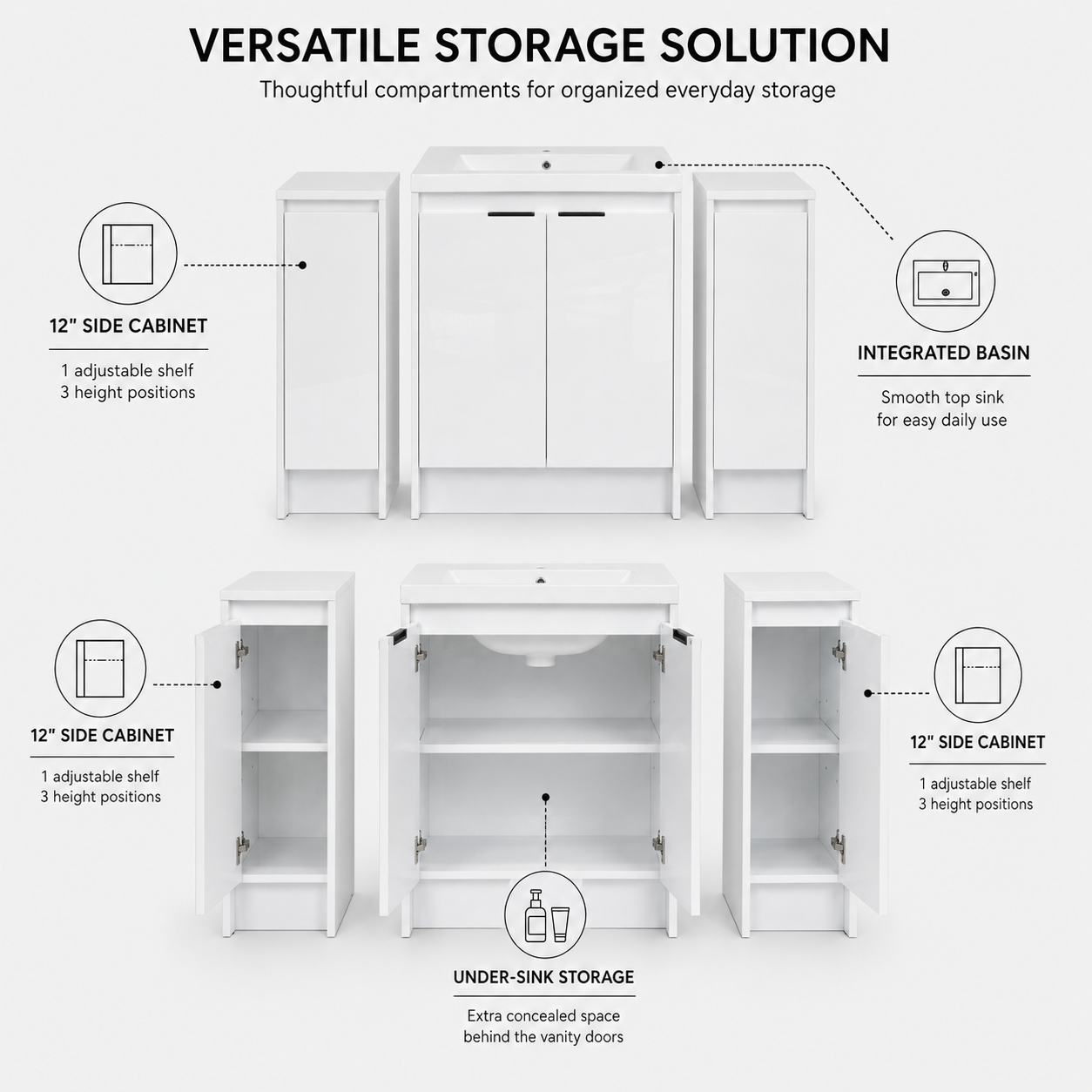 Cube 24" / 48" Freestanding Vanity (RTA)
