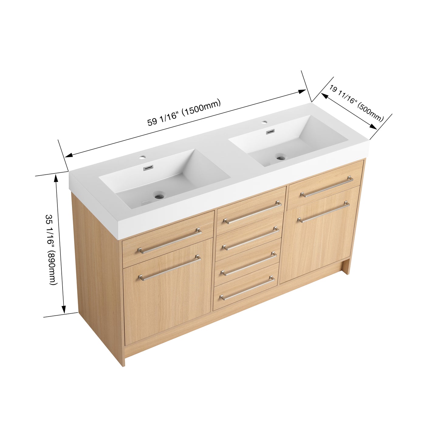 LUMO 48"/60"/72" Freestanding Vanity (Assembled)