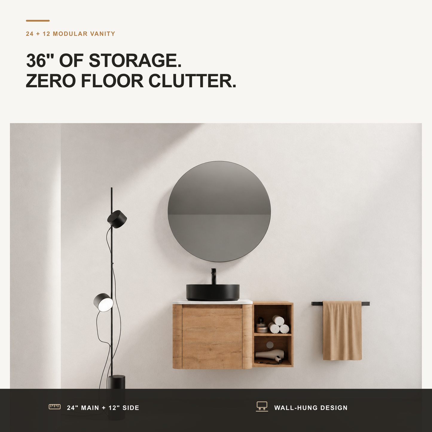 Curvo 24"/36"/48"/60" Floating Vanity (RTA)
