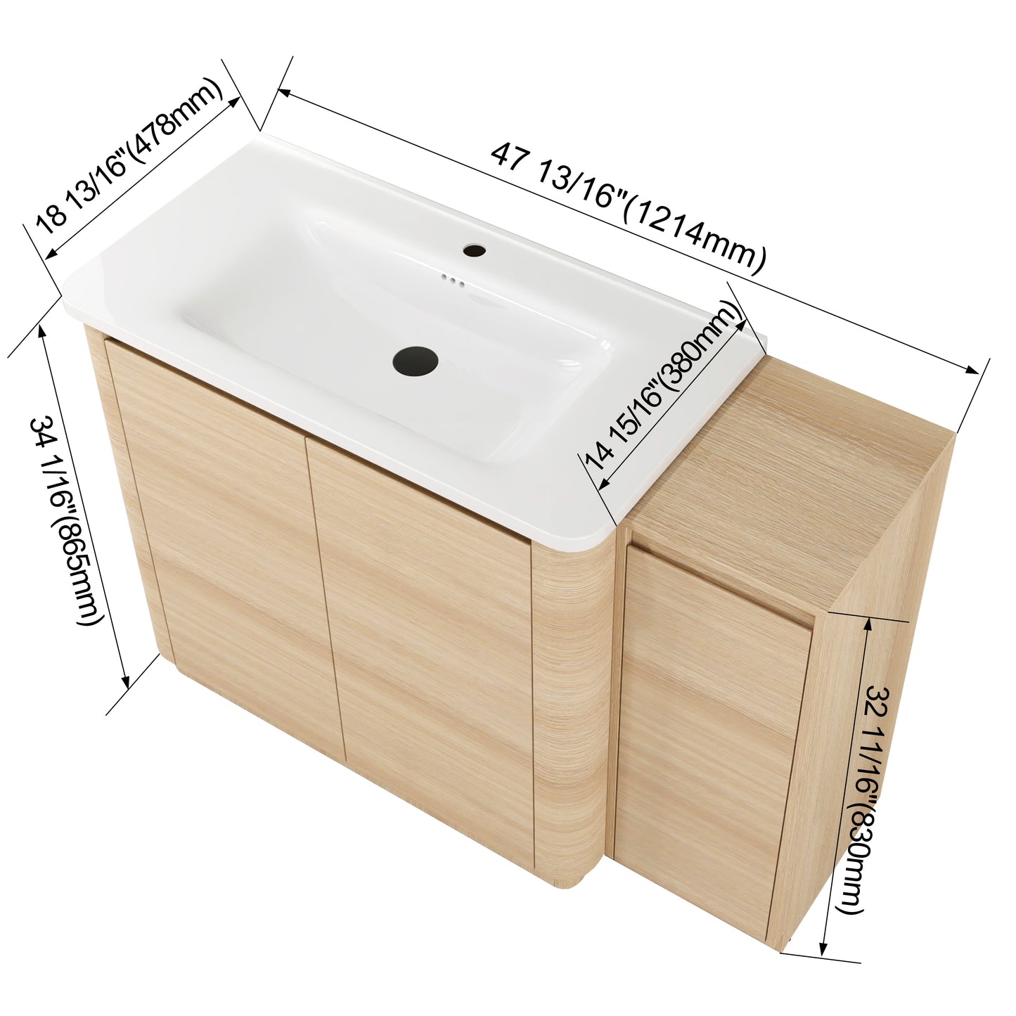 Pebble 48" Freestanding Vanity (RTA)