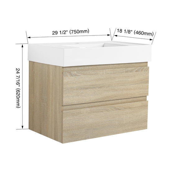Thick 24"/30"/36" Floating Vanity (RTA)