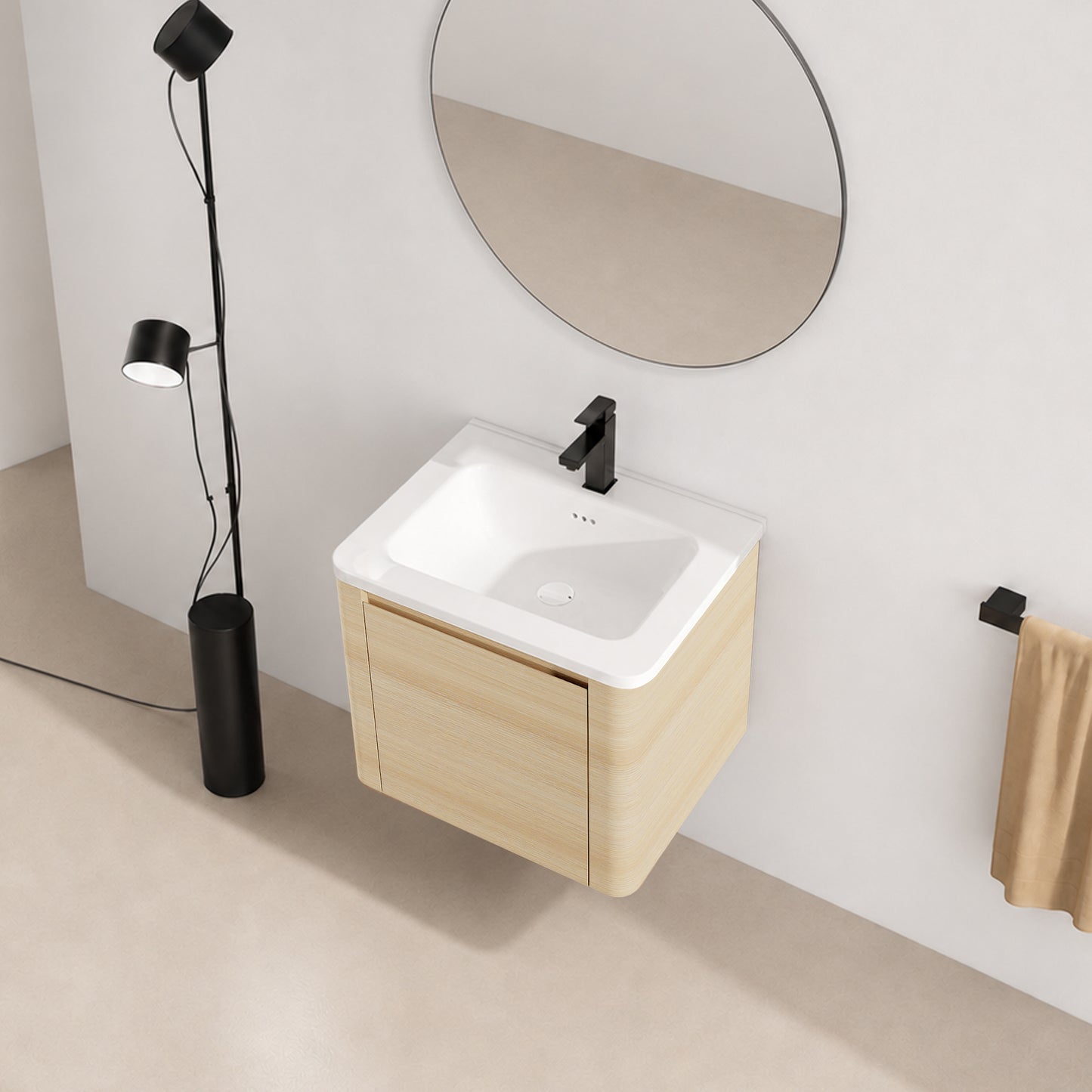 Curvo 24"/28"/36"/40"/60"/68" Floating Vanity (RTA)