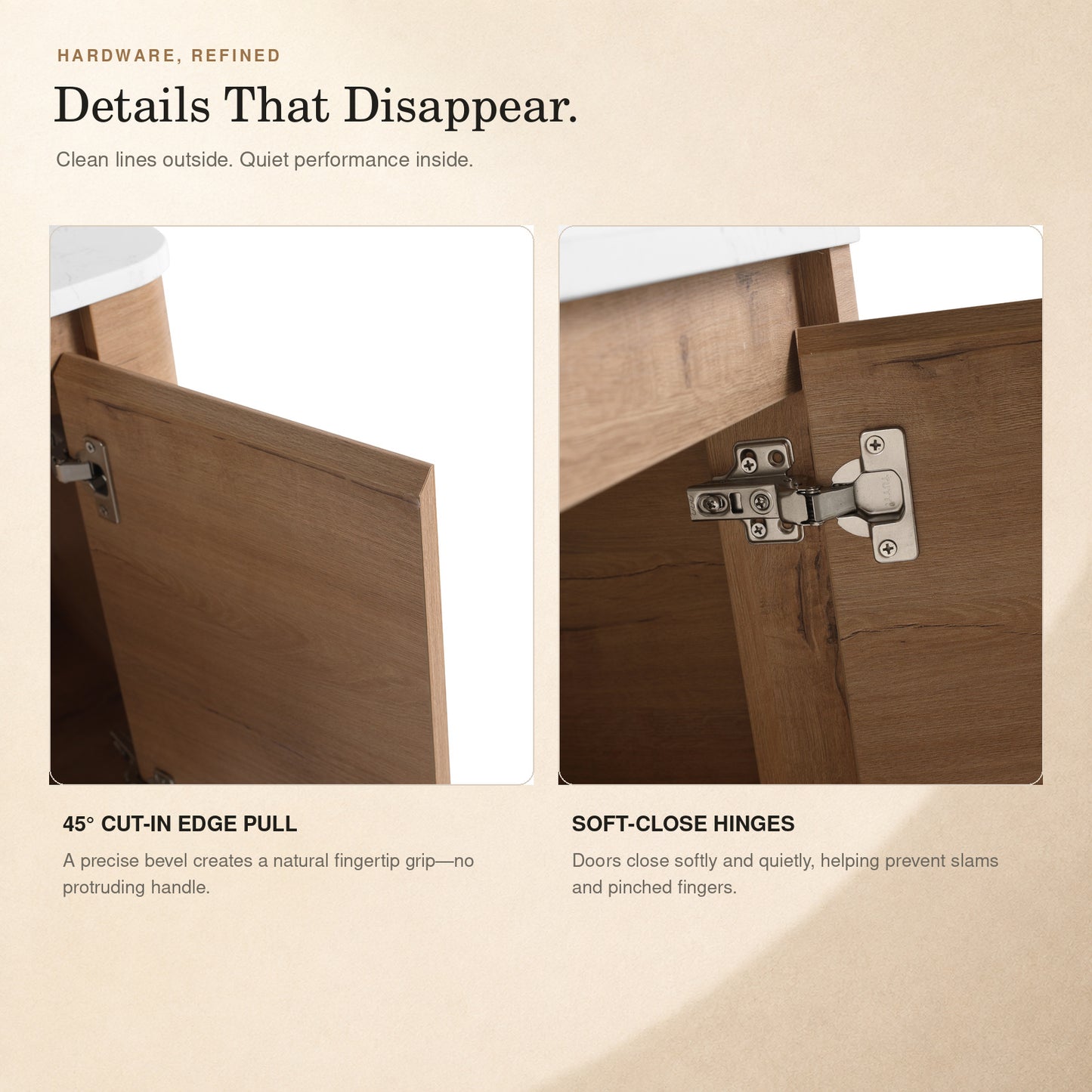 Curvo 30"-72" Floating Vanity System with 5 Ceramic Basin Colors (RTA)